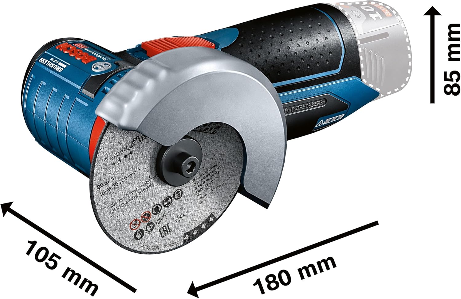 Thumbnail 1 de Bosch Professional 12V System GWS 12V-76 meuleuse angulaire sans fil (kit avec 2 batteries 2,0 Ah, accessoires de coupe)
