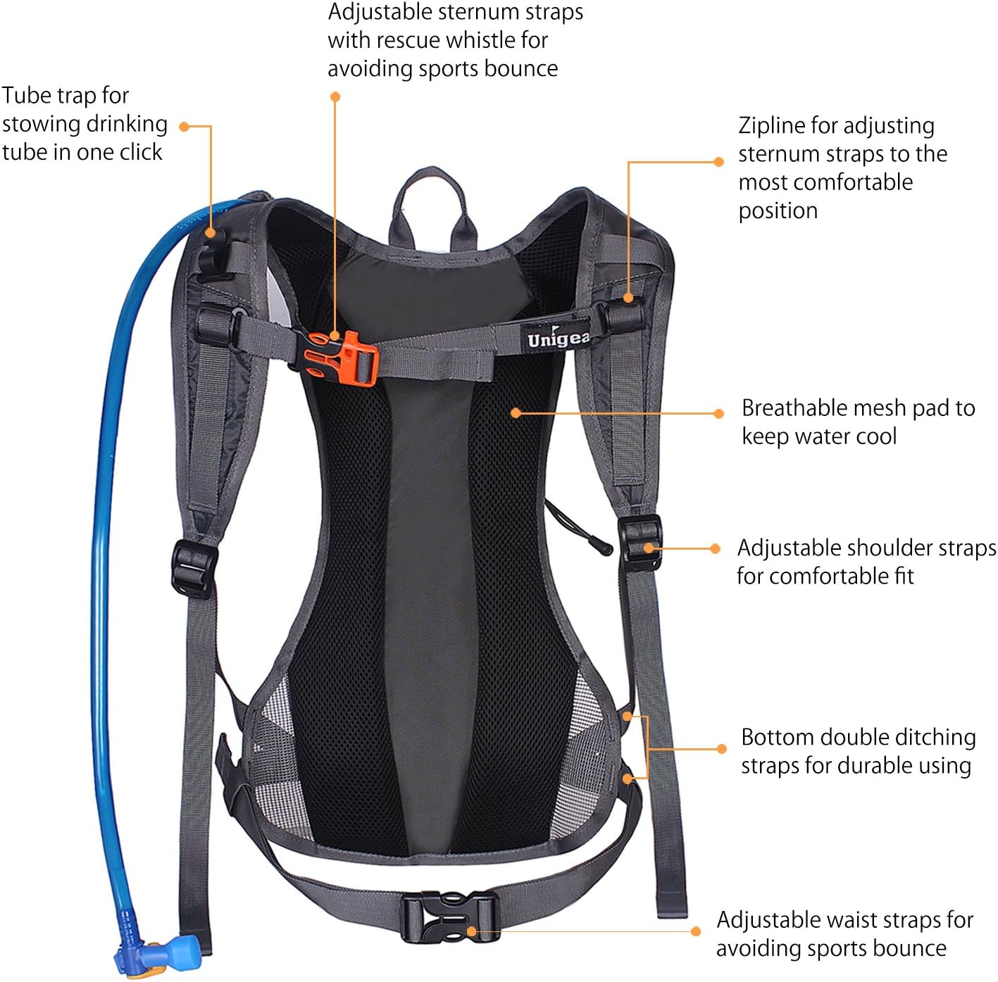 Detalle de Unigear Hydration Pack 70 oz 2L