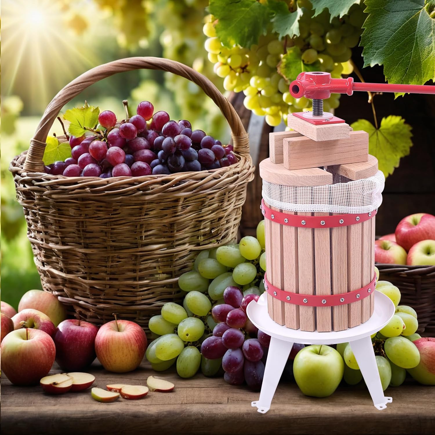 Detalle de Aufun JOD-(HAG8244B-P) fruitpers 12 liter met persdoek
