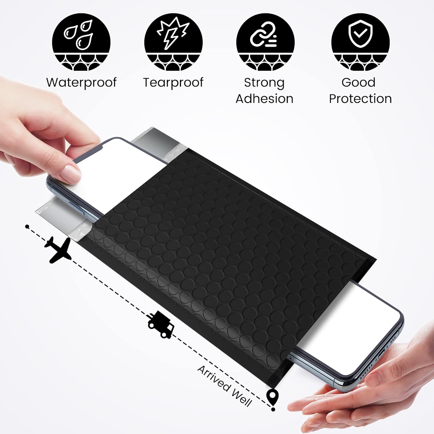 Detalle 2 de Switory 100pcs A6 Bubble Mailers: Padded Envelopes with Waterproof, Moisture-Proof Protection