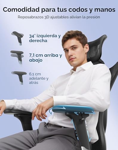 Thumbnail 5 de SIHOO Silla de Oficina Ergonómica con Respaldo Alto y Malla Transpirable