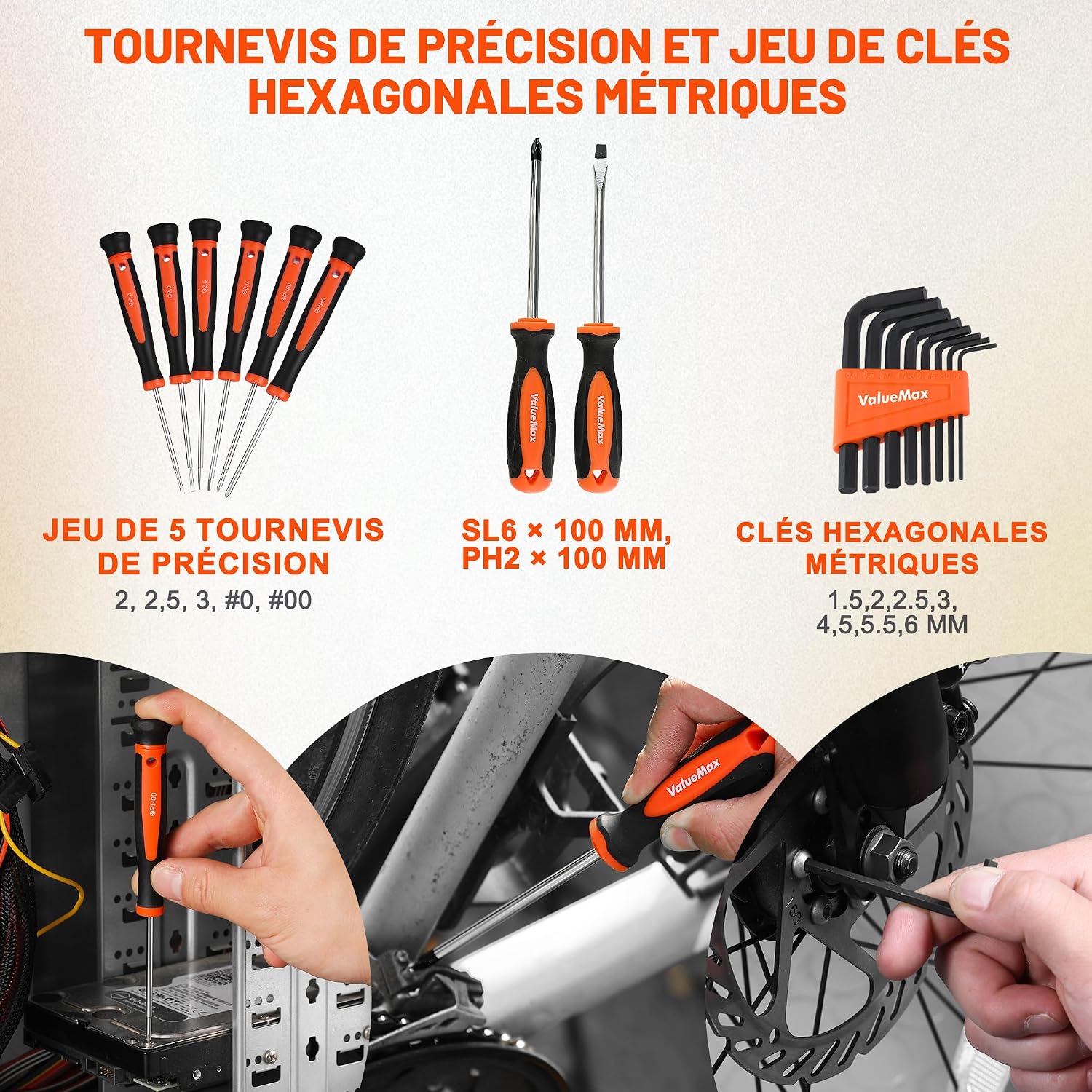 Thumbnail 6 de ValueMax Kit d'Outils 219 Pièces avec Sac Durable — Ensemble complet pour bricolage, réparation et entretien