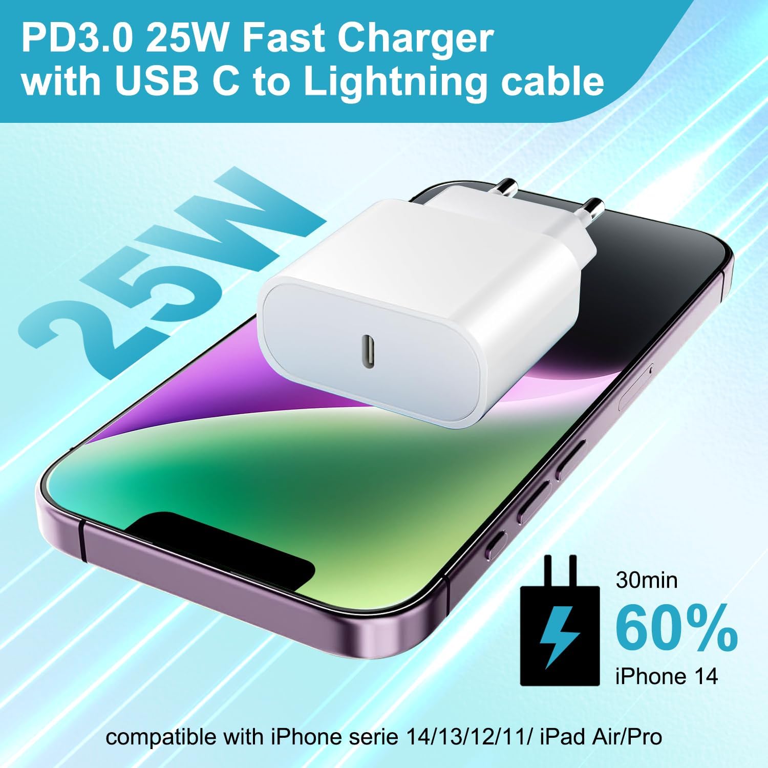 Thumbnail 2 de Cargador iPhone 25W USB-C con cable 2m ⚡