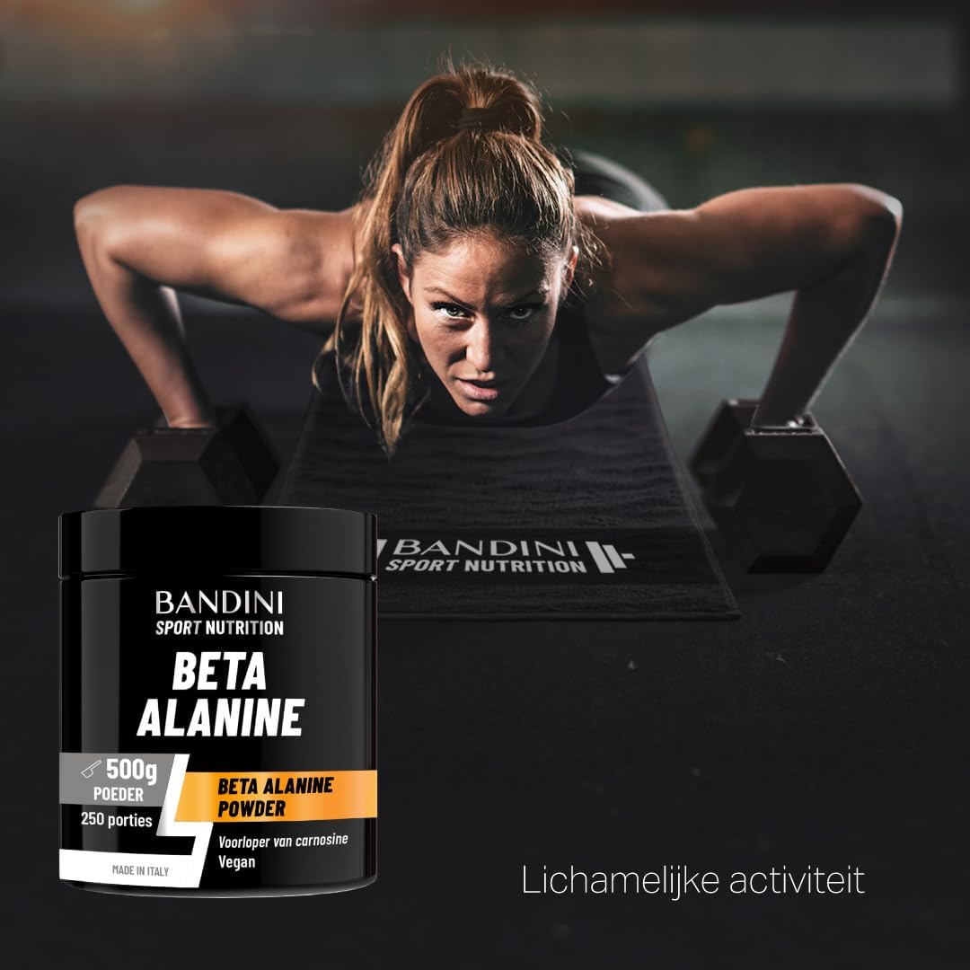 Detalle de BANDINI Beta Alanine poeder 500 g – 99% zuiver, vegan en smaakneutraal