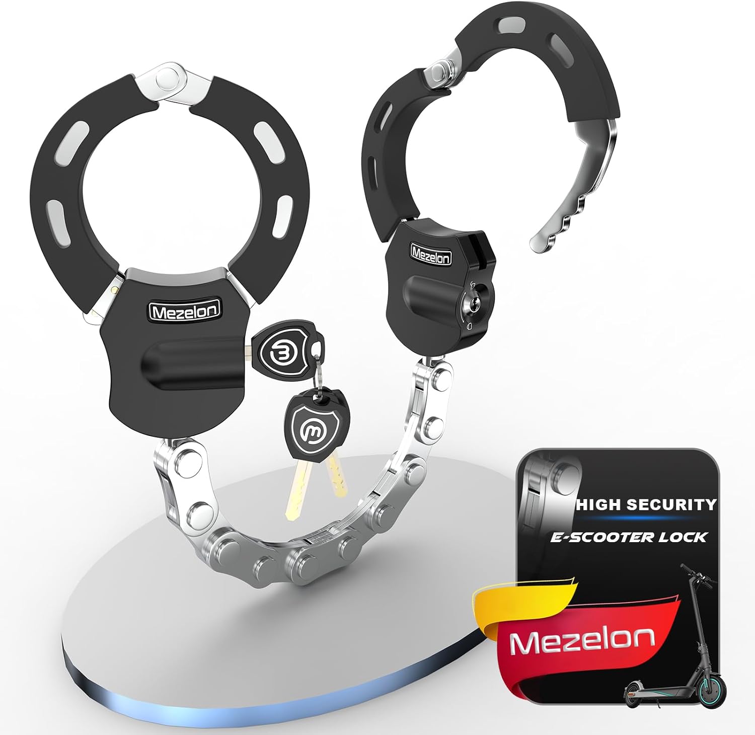 Thumbnail 6 de Mezelon E Scooter Schloss 8mm | Handschellen-Design, Hochsicherheit für E-Scooter, Fahrrad, Motorrad