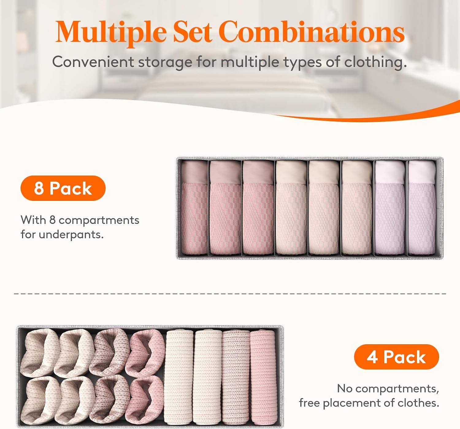 Thumbnail 2 de Lifewit 23092 Hemnes Drawer Organiser Set of 12, Foldable Fabric