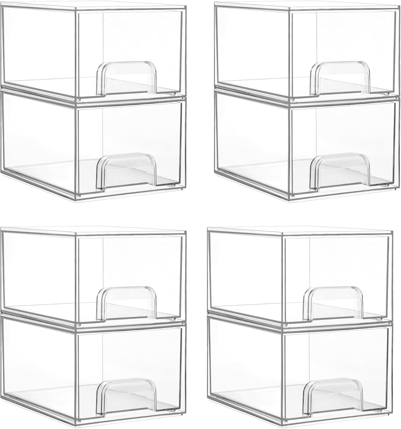 Detalle de Vtopmart 8-Pack Clear Stackable Storage Drawers