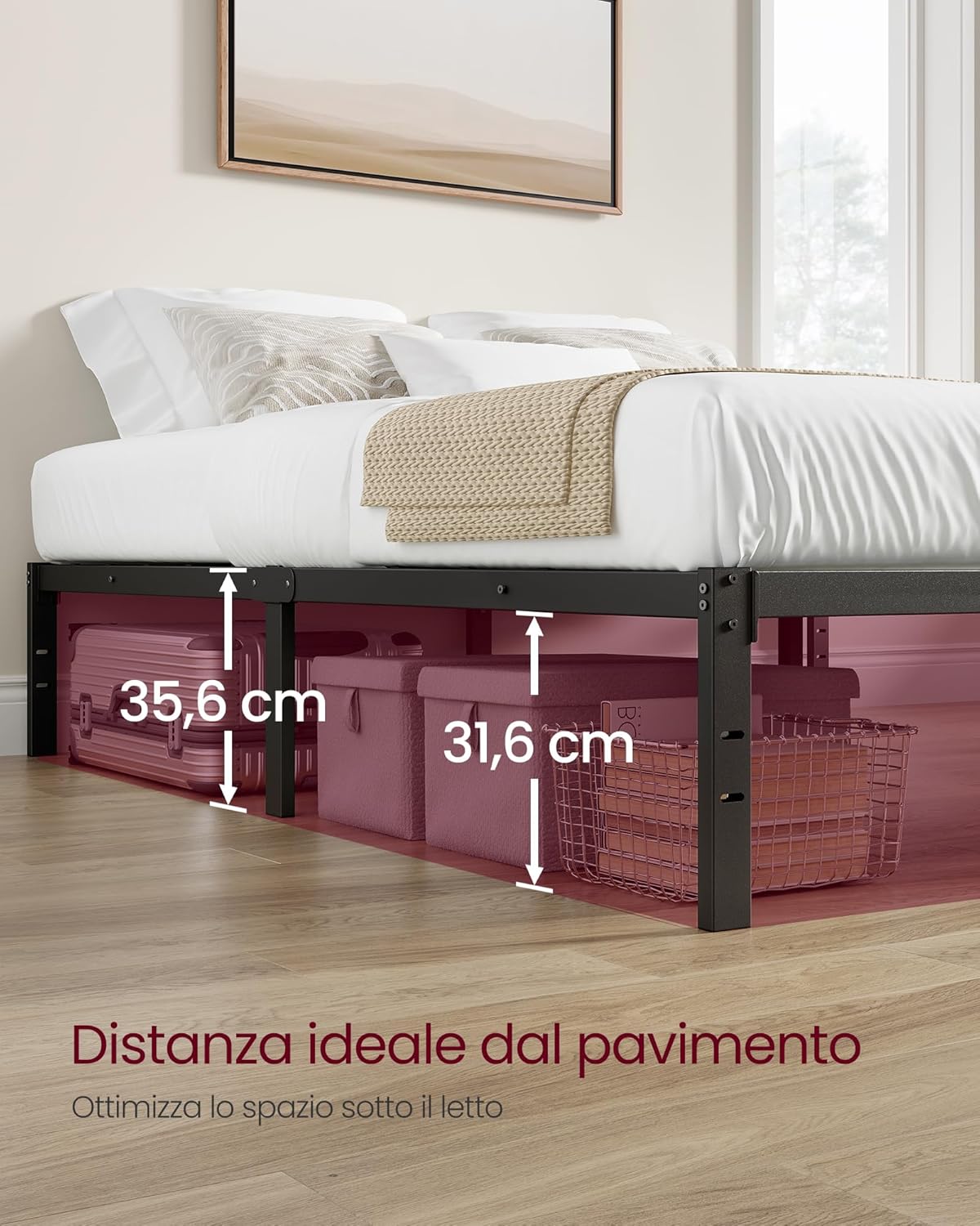 Thumbnail 4 de VASAGLE RMB139BD01 Struttura letto 160x190 cm