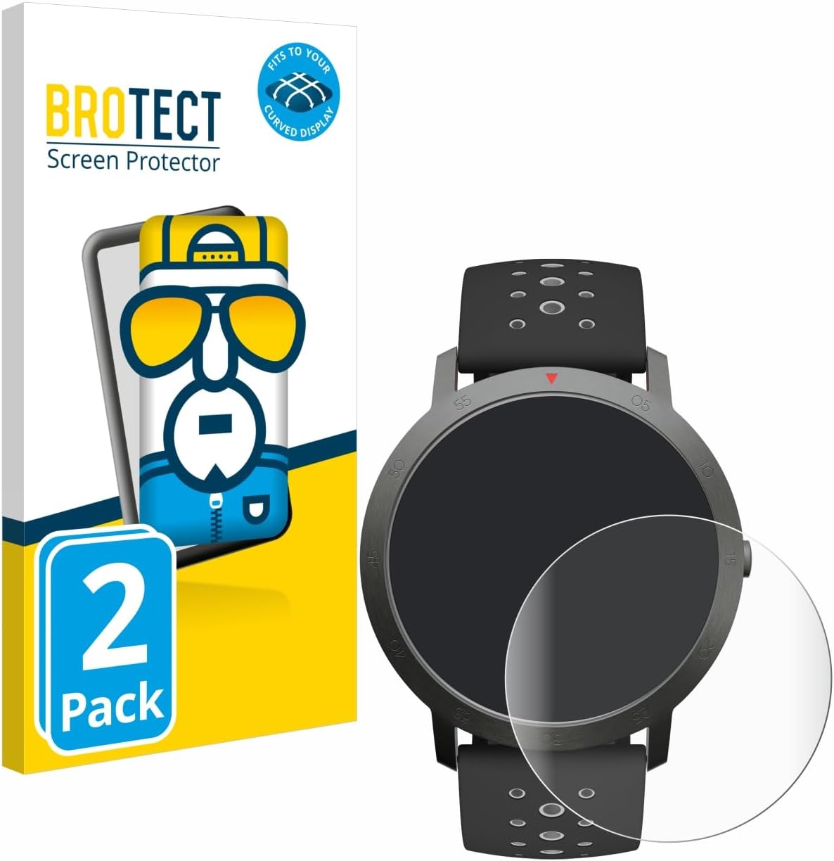 Detalle de brotect 3D Curved Screen Protector for Withings Steel HR Sport (40 mm) – 2 Pack