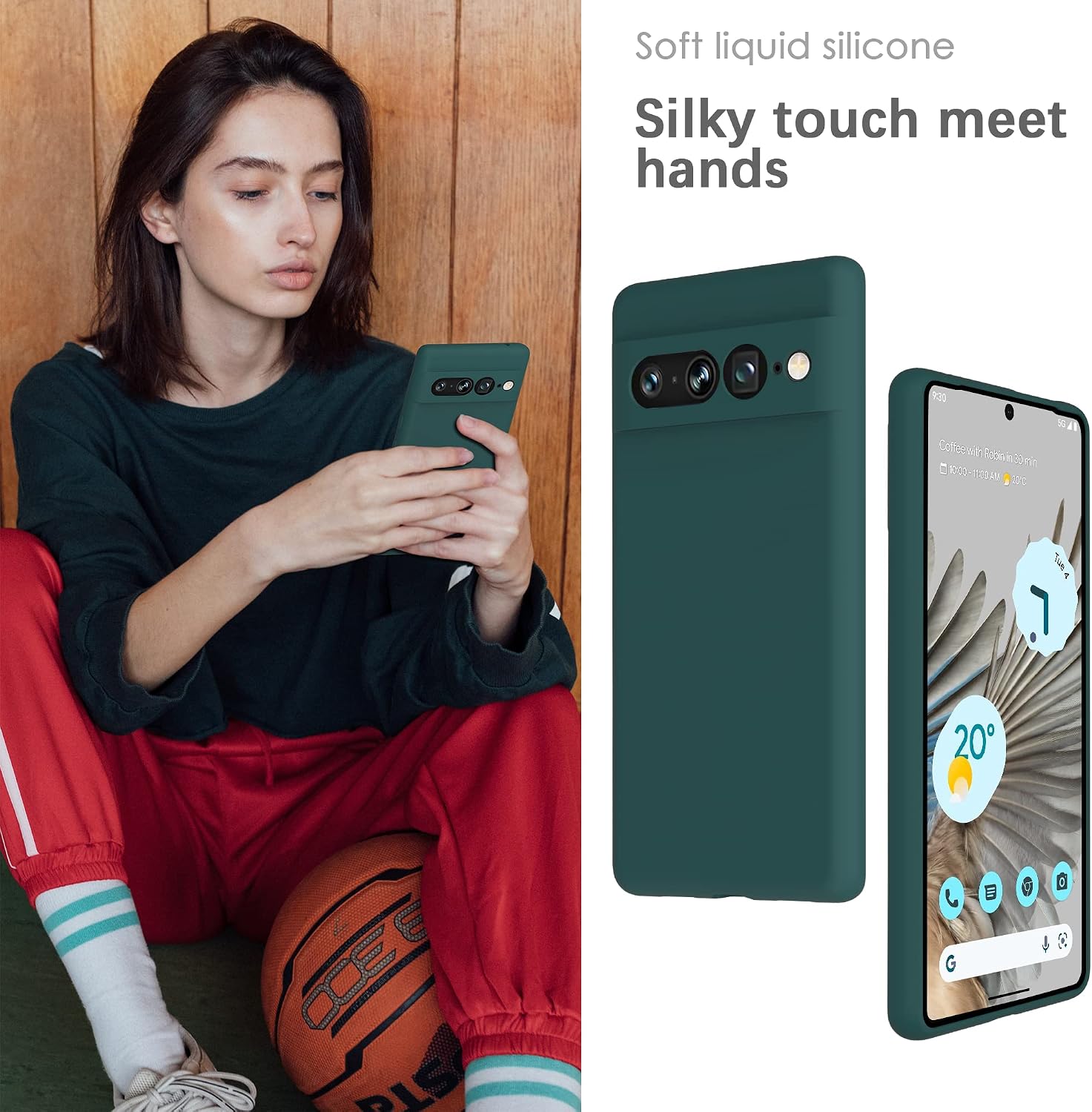 Detalle 2 de YATWIN Silicone Case for Google Pixel 8 5G