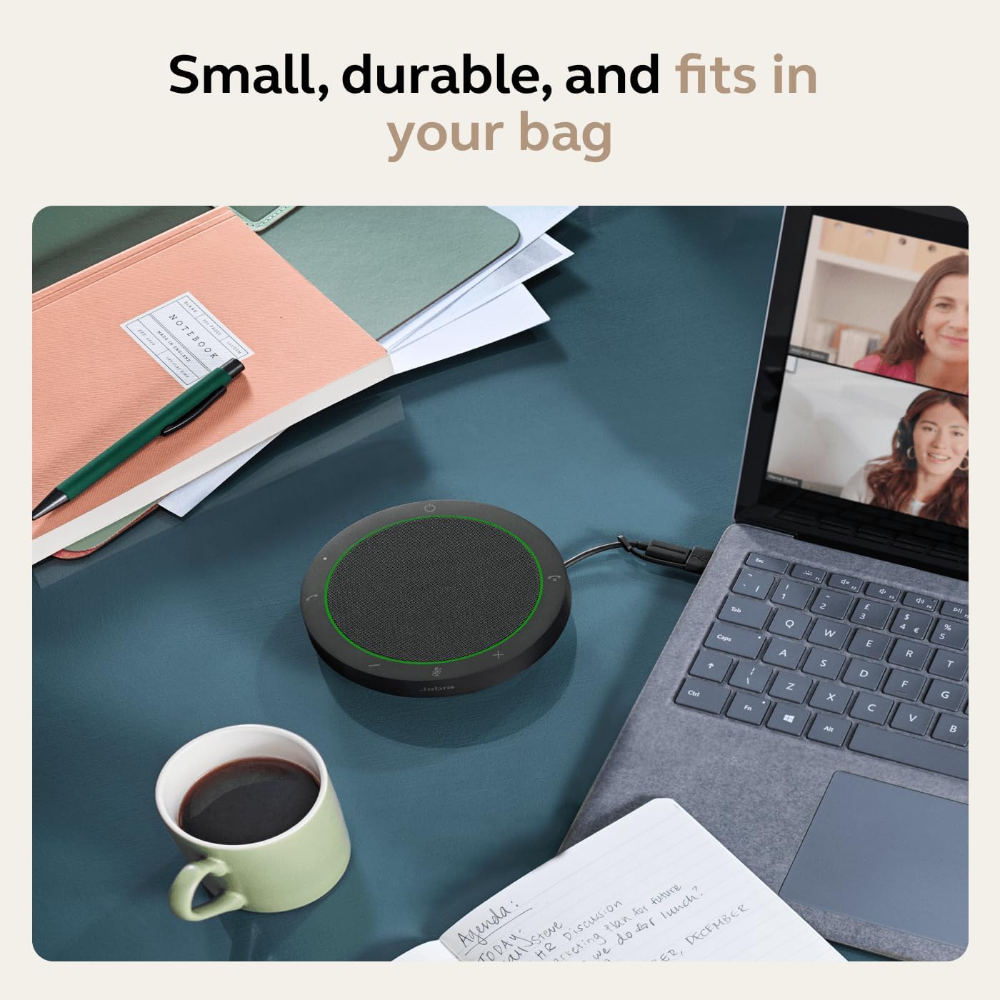 Thumbnail 5 de Jabra Speak2 40 portable speakerphone (dark grey) with 4 noise-cancelling mics for Zoom & Google Meet