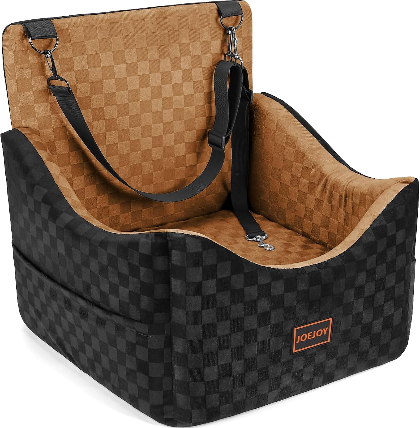 Detalle de JOEJOY PET-BK-001-BN Elevated Dog Car Seat, Memory Foam, Brown