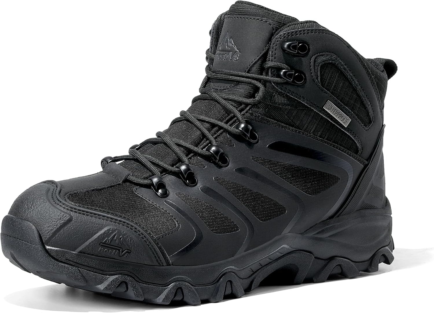 Detalle de NORTIV 8 Herren Outdoorschuhe – wasserdichte Trekking-Wanderstiefel mit Zehenschutz
