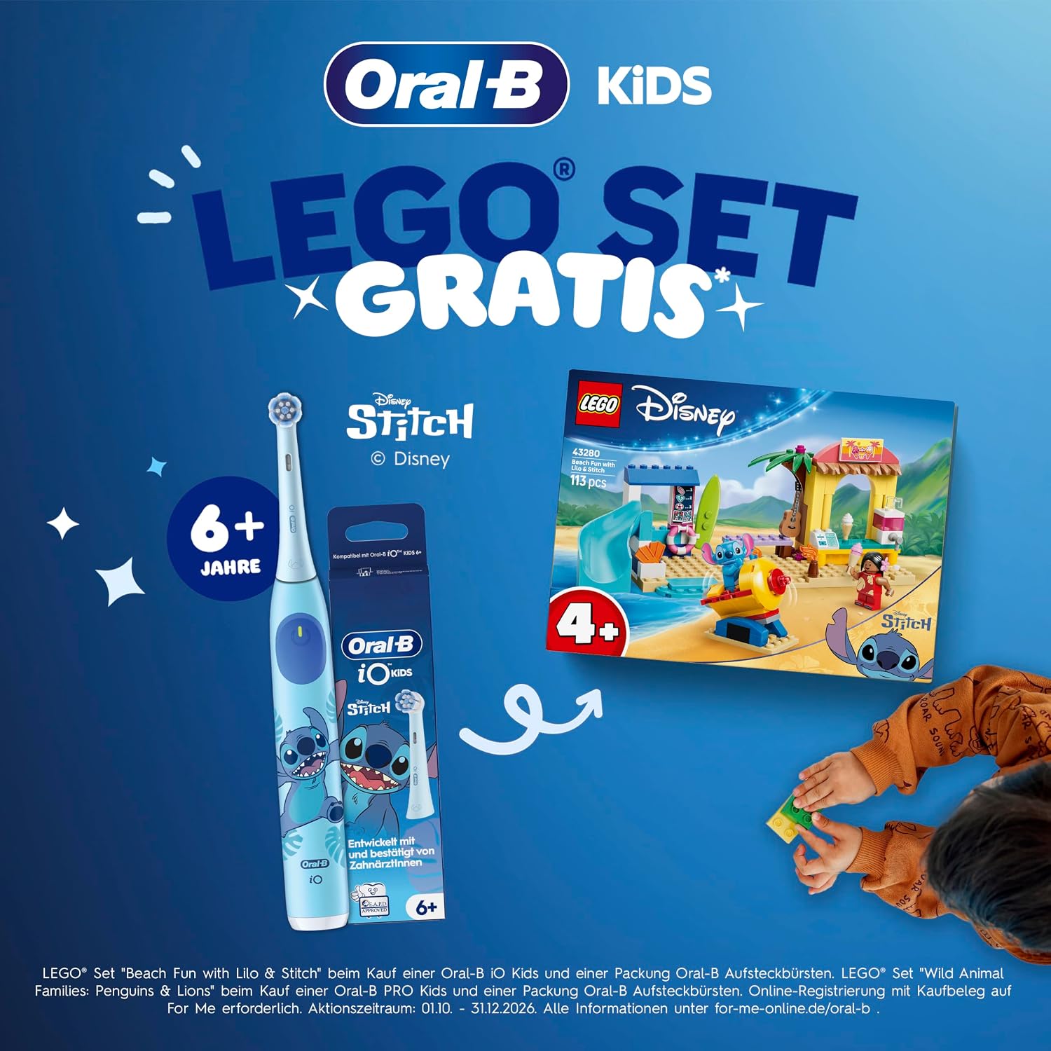 Detalle 2 de Oral-B iO Aufsteckbürsten Kids 6+ Disney Stitch – 8 Stück, Blau