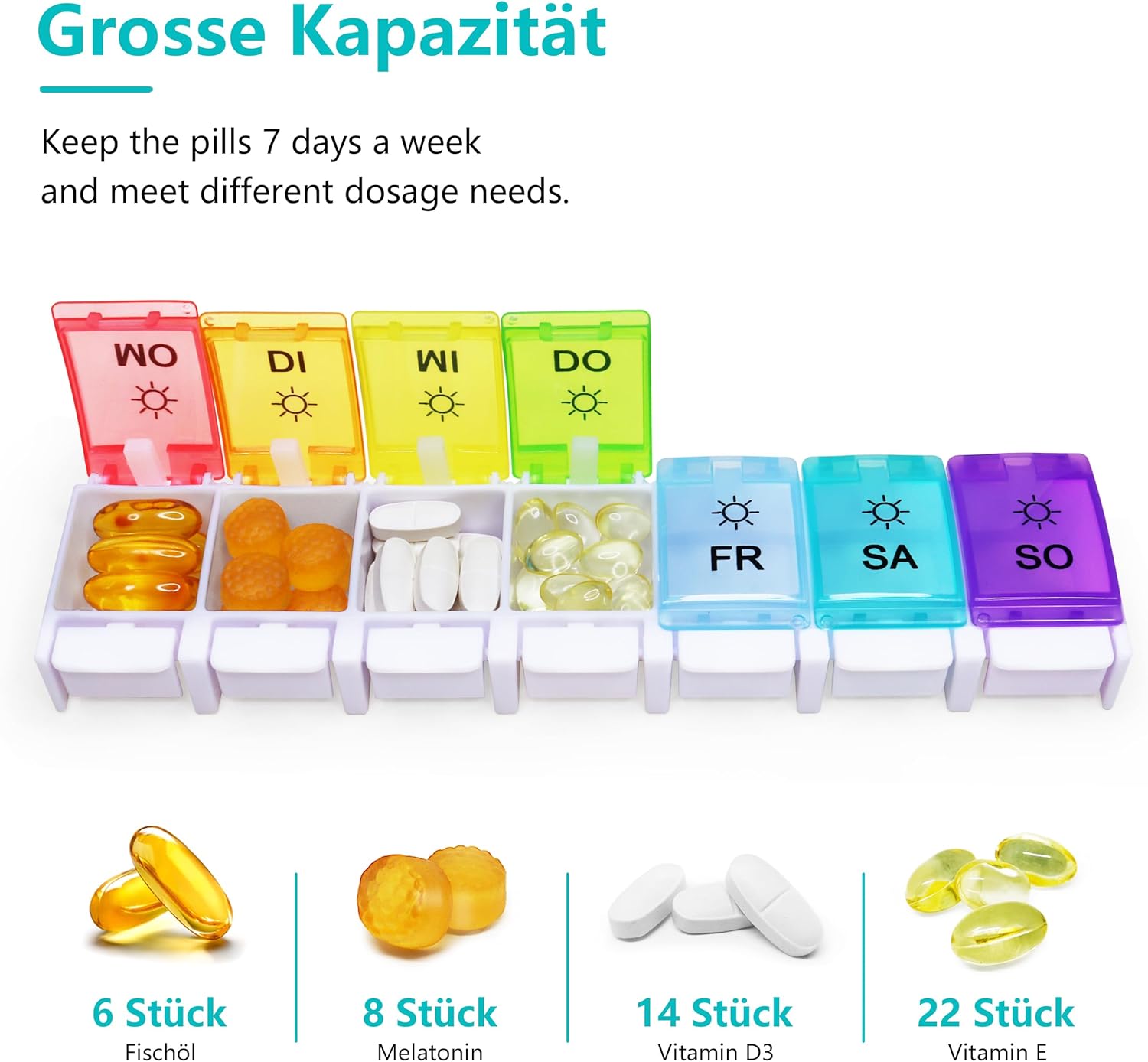 Thumbnail 3 de MOLN HYMY Medikamentenbox 7 Tage 14 Fächer