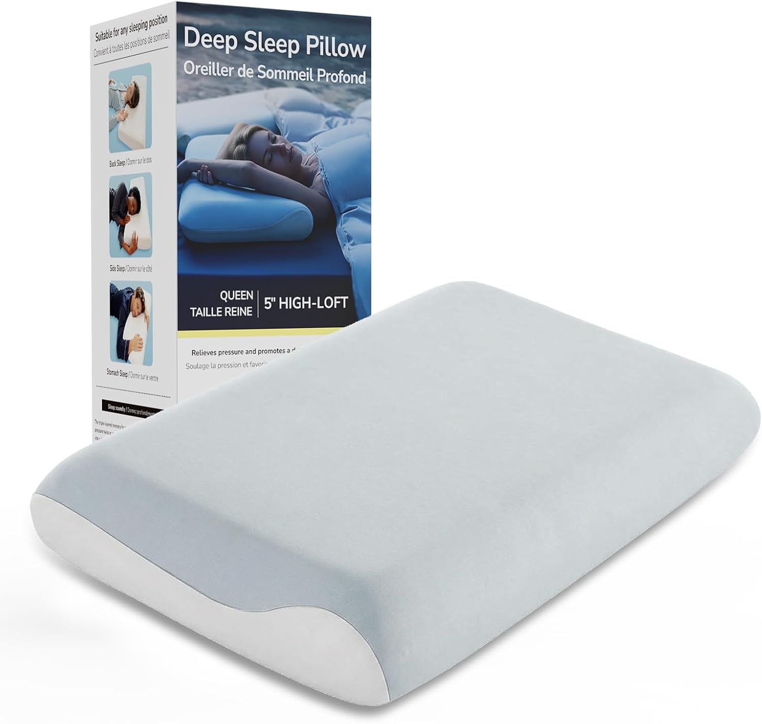 Detalle de AOYANEI SL-10-QUEEN-66 Cooling Memory Foam Pillow, Queen 5.1 in