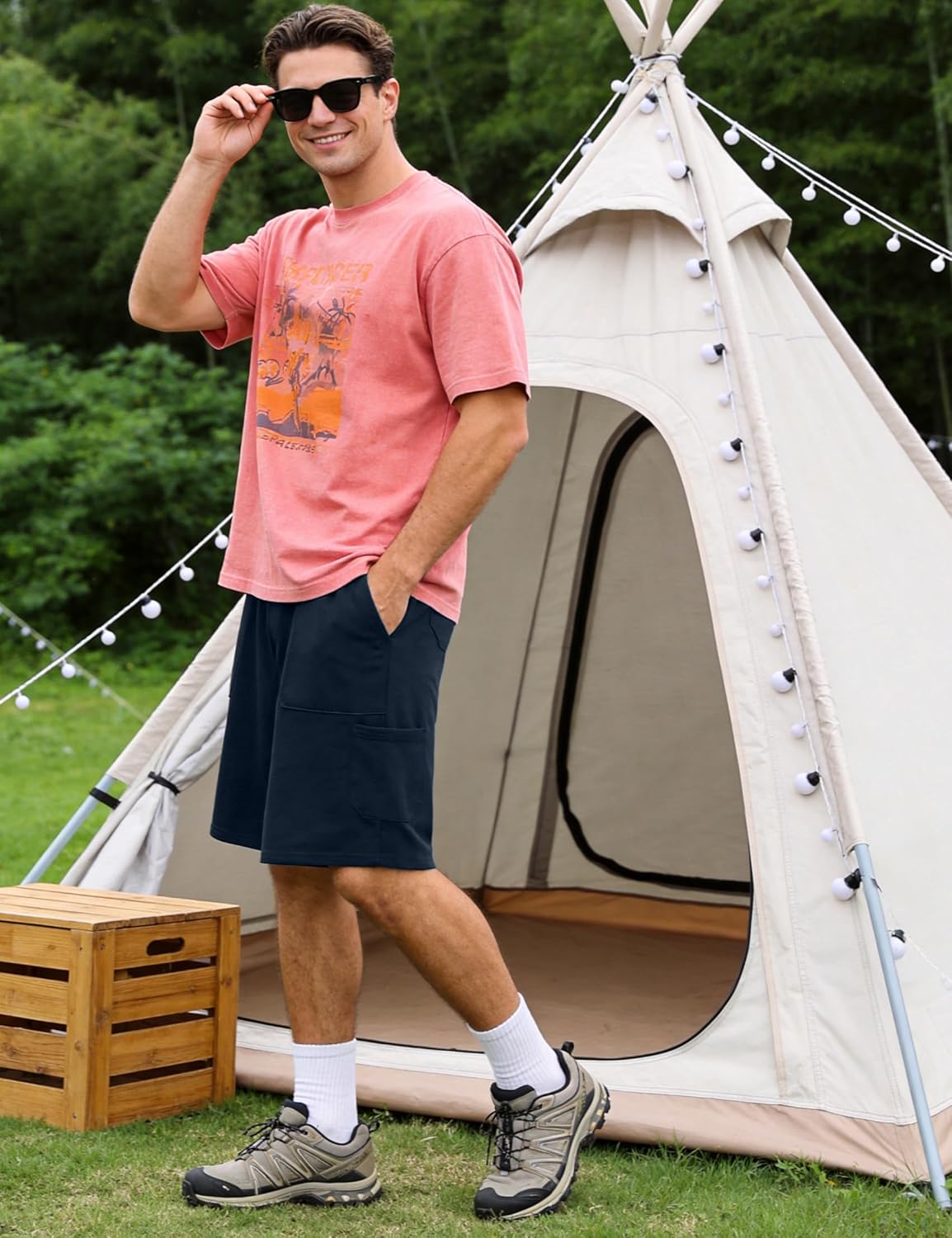 Thumbnail 1 de Wayleb pantaloncini uomo sportivi in cotone con tasche e girovita elastico S–3XL