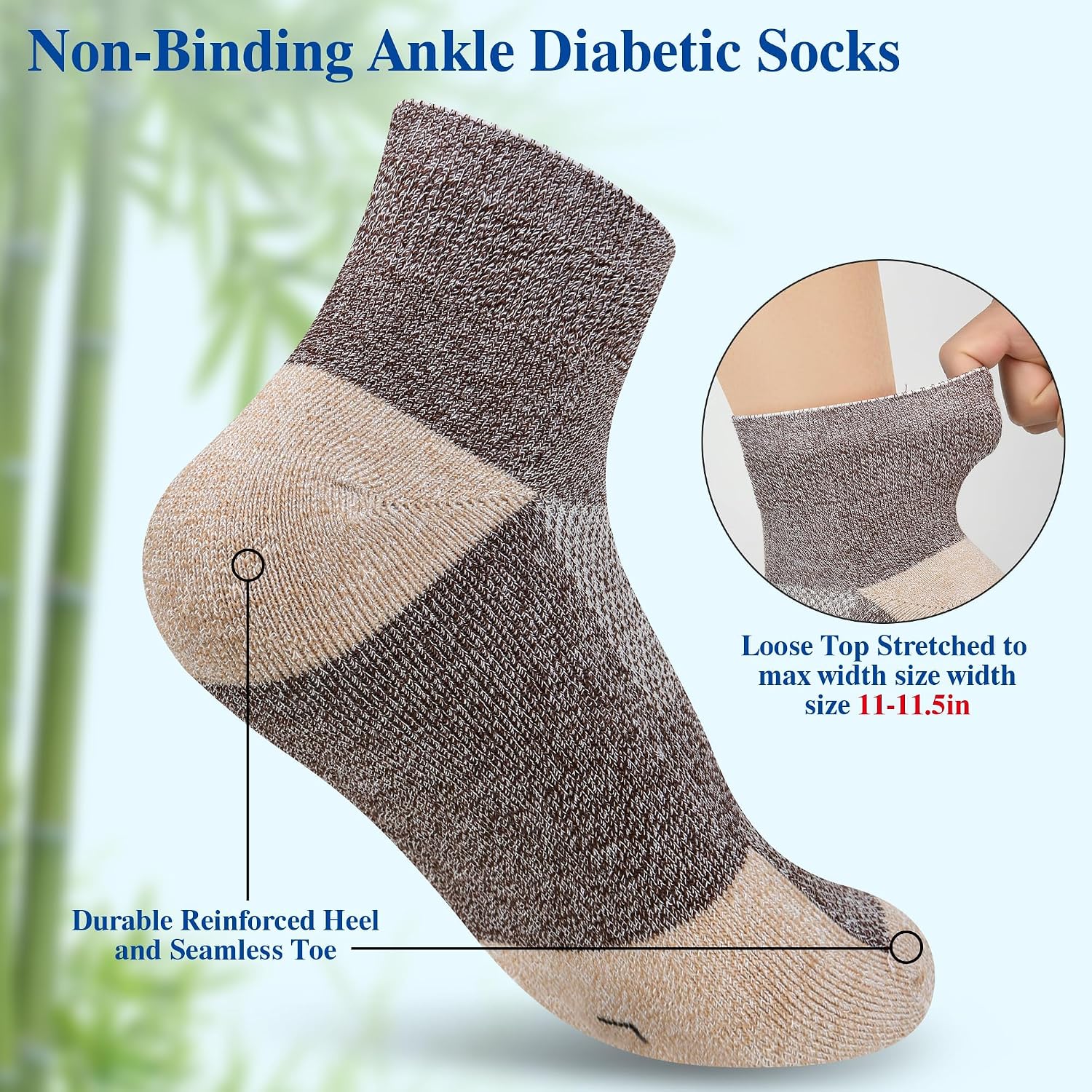 Detalle de NOLUNT Diabetic Socks, 6 Pairs