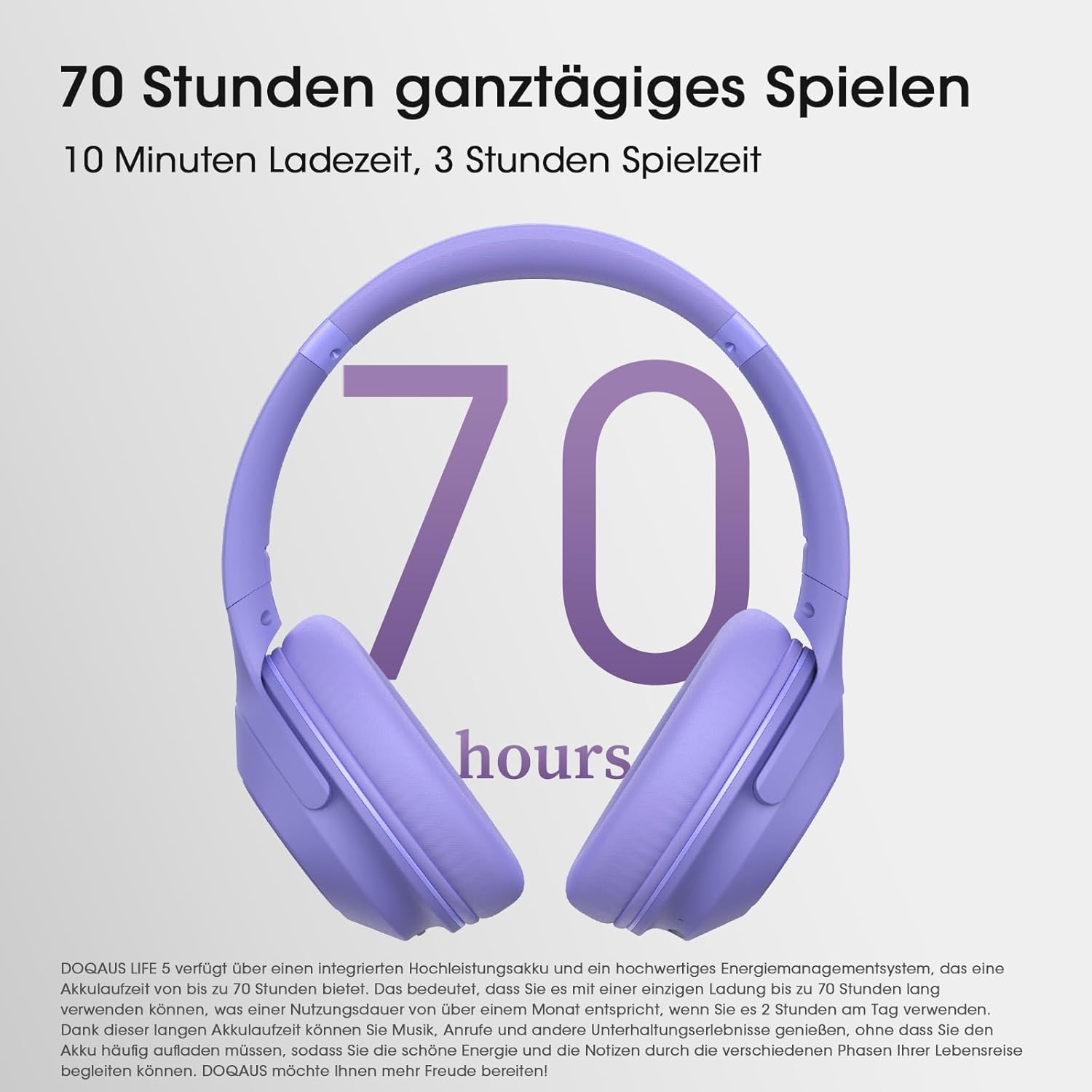 Thumbnail 1 de DOQAUS Bluetooth Over-Ear Kopfhörer 70 h