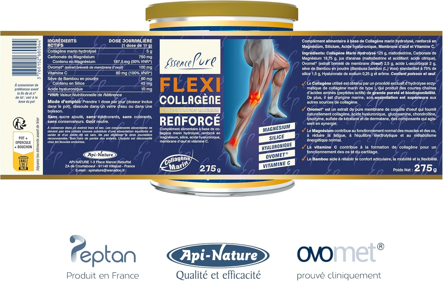 Thumbnail 5 de Collagène Marin Poudre 275 g – Flexi Collagène Renforcé avec Peptan et Ovomet par Essence Pure