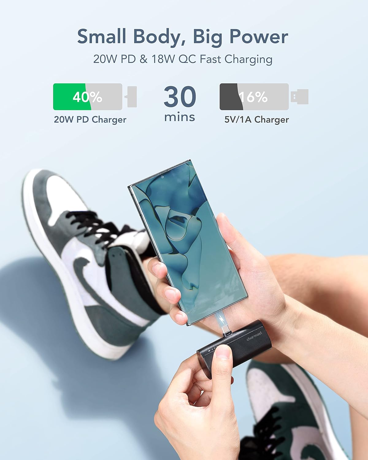 Detalle de Charmast Mini Power Bank 5000mAh 20W