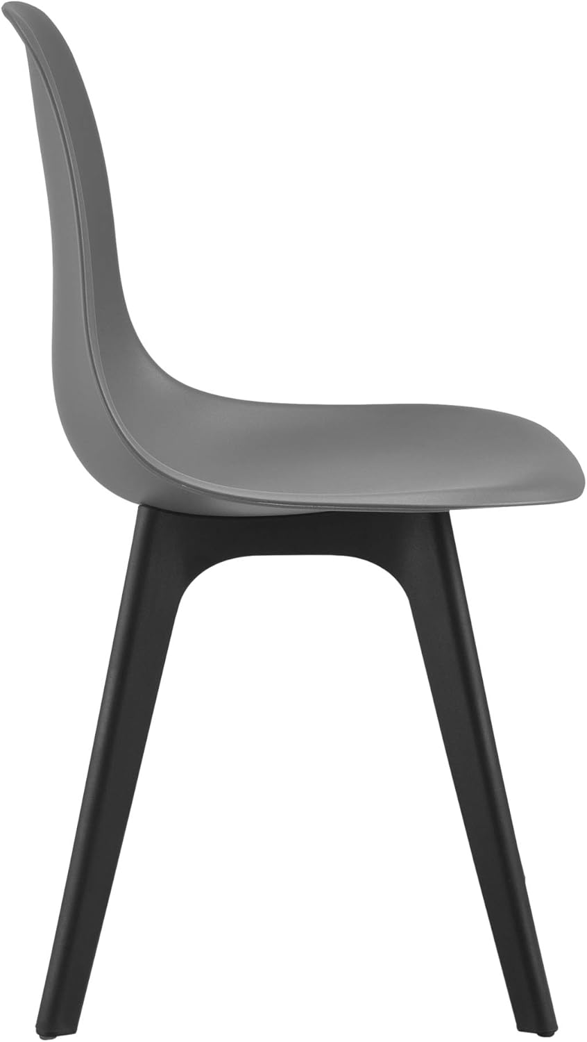 Thumbnail 3 de [en.casa] Set de 4 chaises design en plastique gris et noir, 83 x 54 x 48 cm