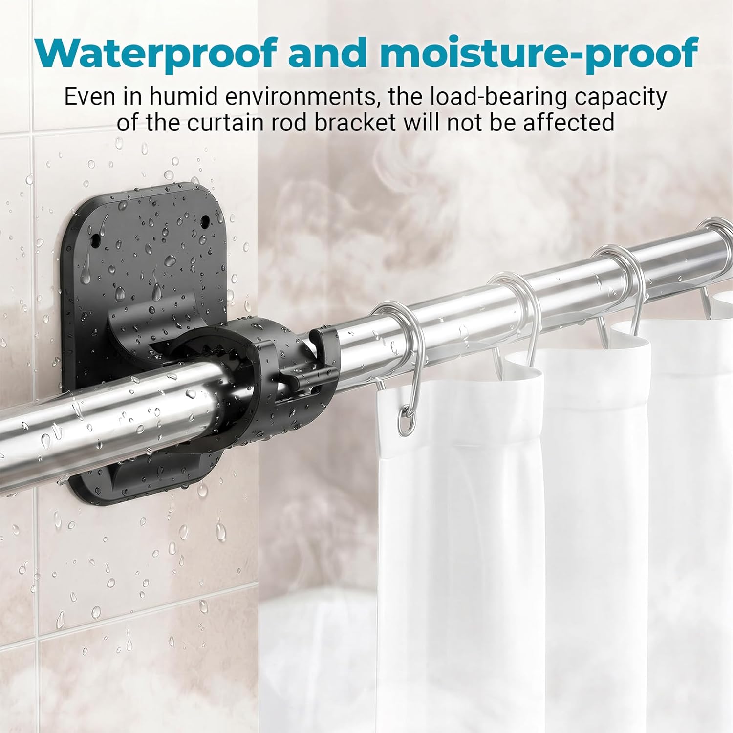 Detalle de No-Drill Curtain Rod Brackets (20LB) for Apartment Living