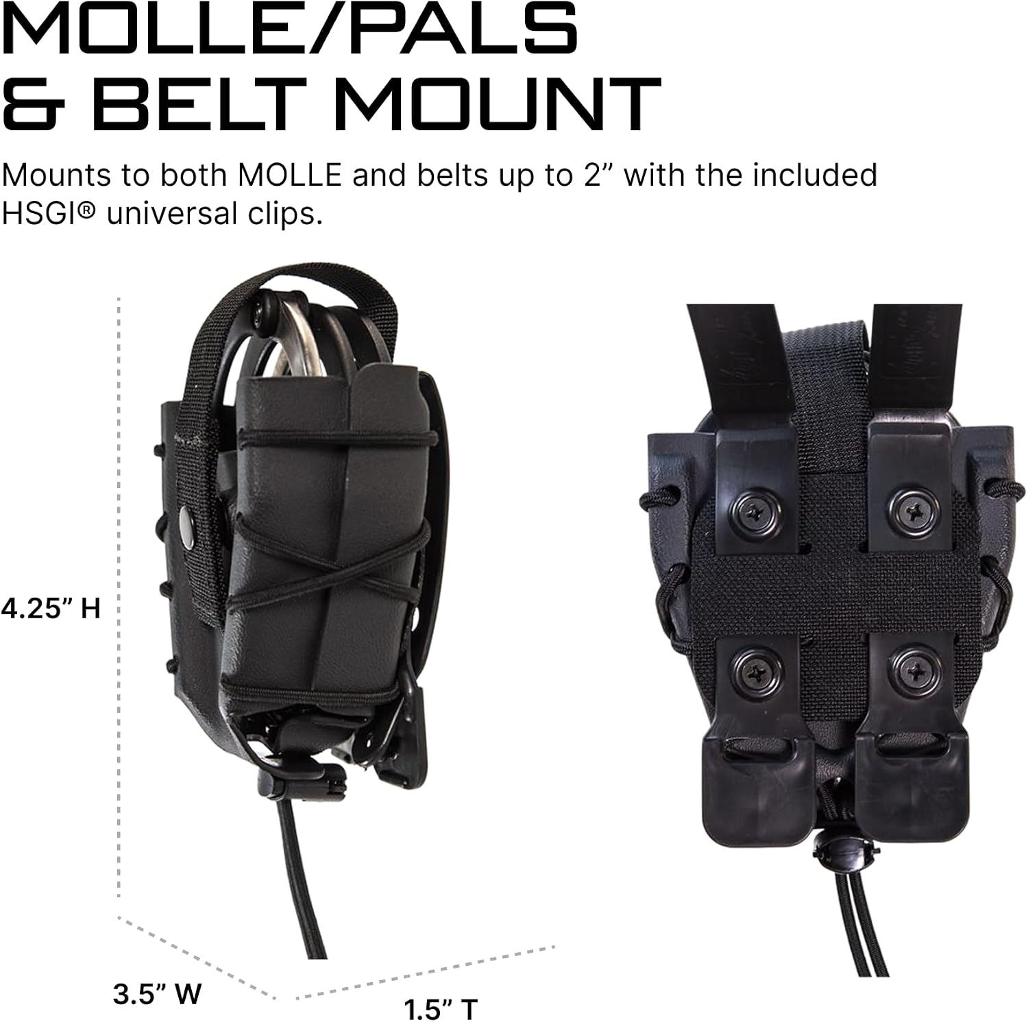 Detalle de High Speed Gear TACO ハンドカフケース 11DCK0|カイデックス製・サイズ調整式・MOLLE対応