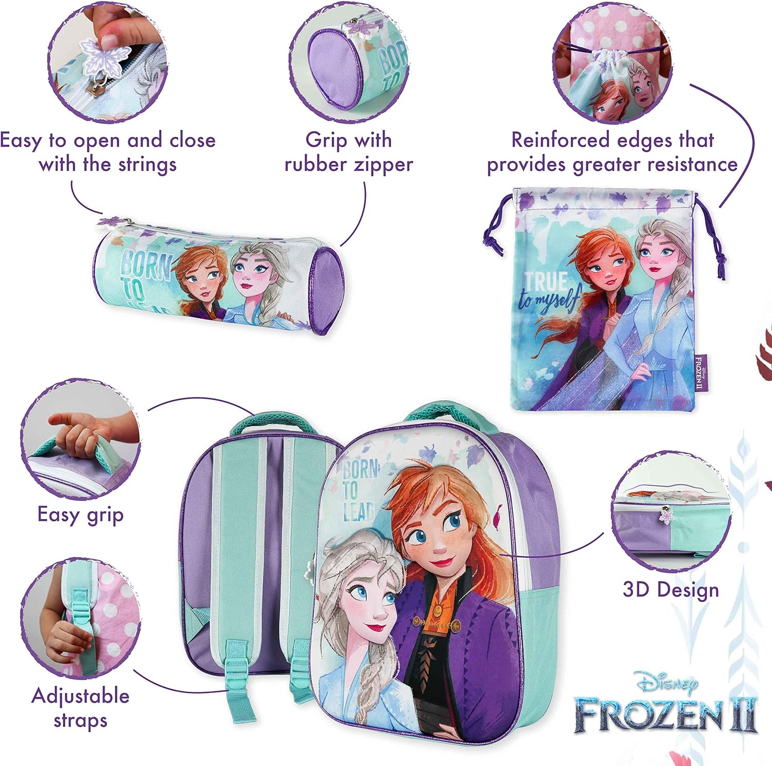 Thumbnail 6 de Zaino Scuola Elementare Bambina 3D Frozen – zainetto e astuccio in set per bimbi da 3 anni