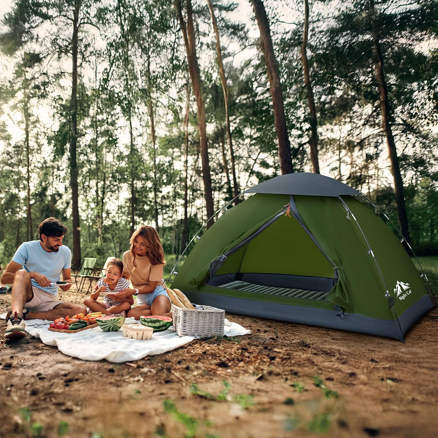Detalle 2 de Night Cat 2-Personen-Zelt für Camping mit 3000 mm wasserdichtem Gewebe