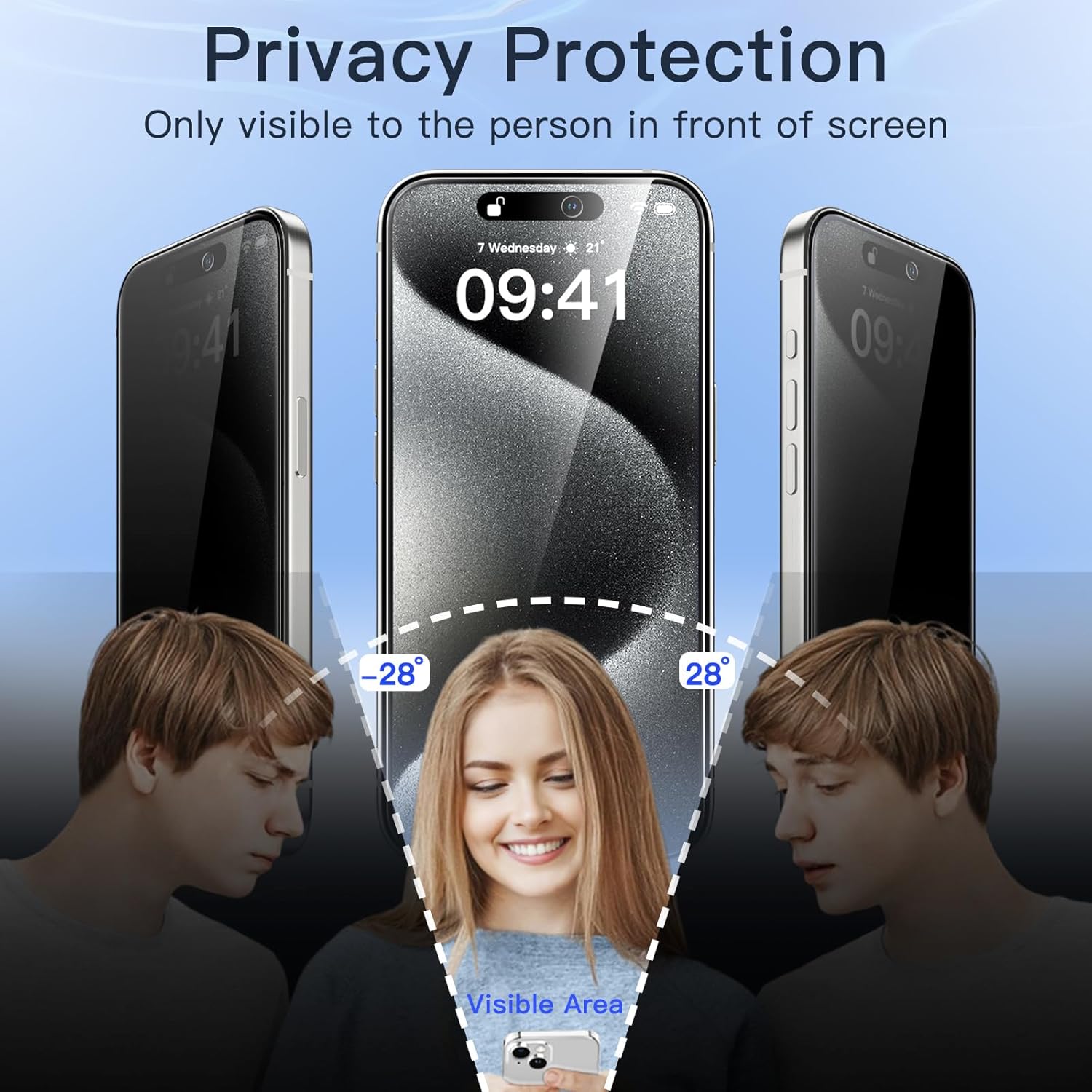 Thumbnail 3 de JETech Sichtschutz iPhone 15 Pro 6,1 Zoll