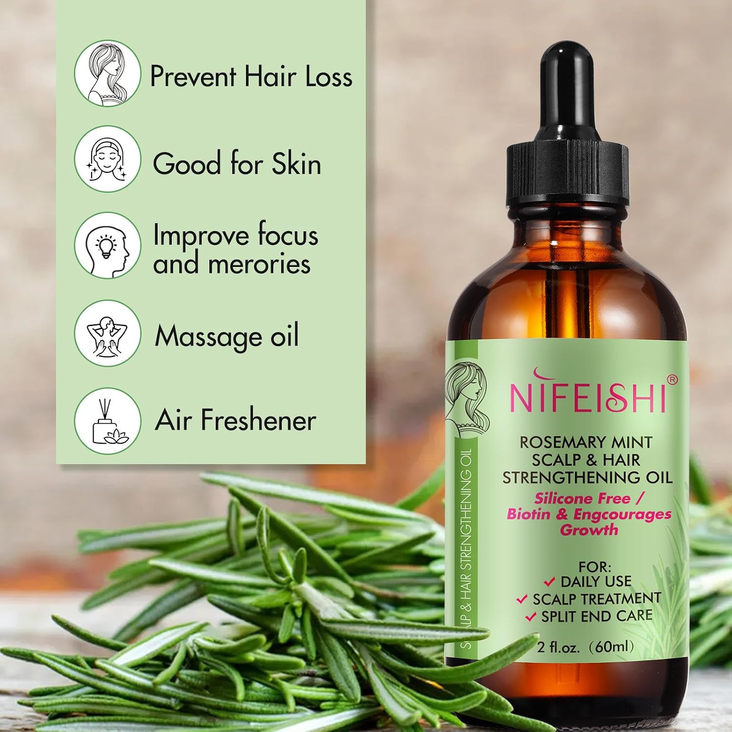 Detalle 2 de Rosmarinöl 60 ml – Öl für Haarwachstum