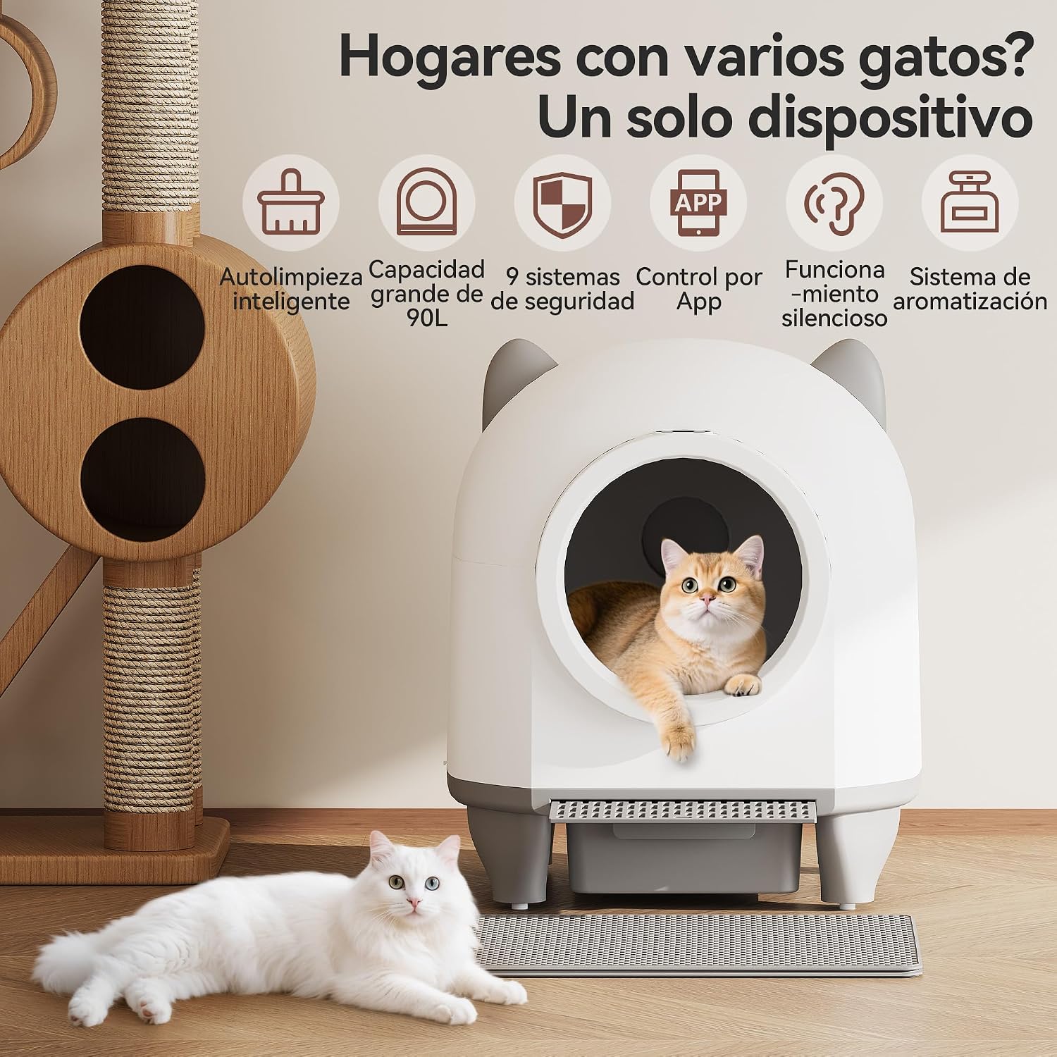 Thumbnail 1 de Devoko arenero autolimpiable Gatos 90L