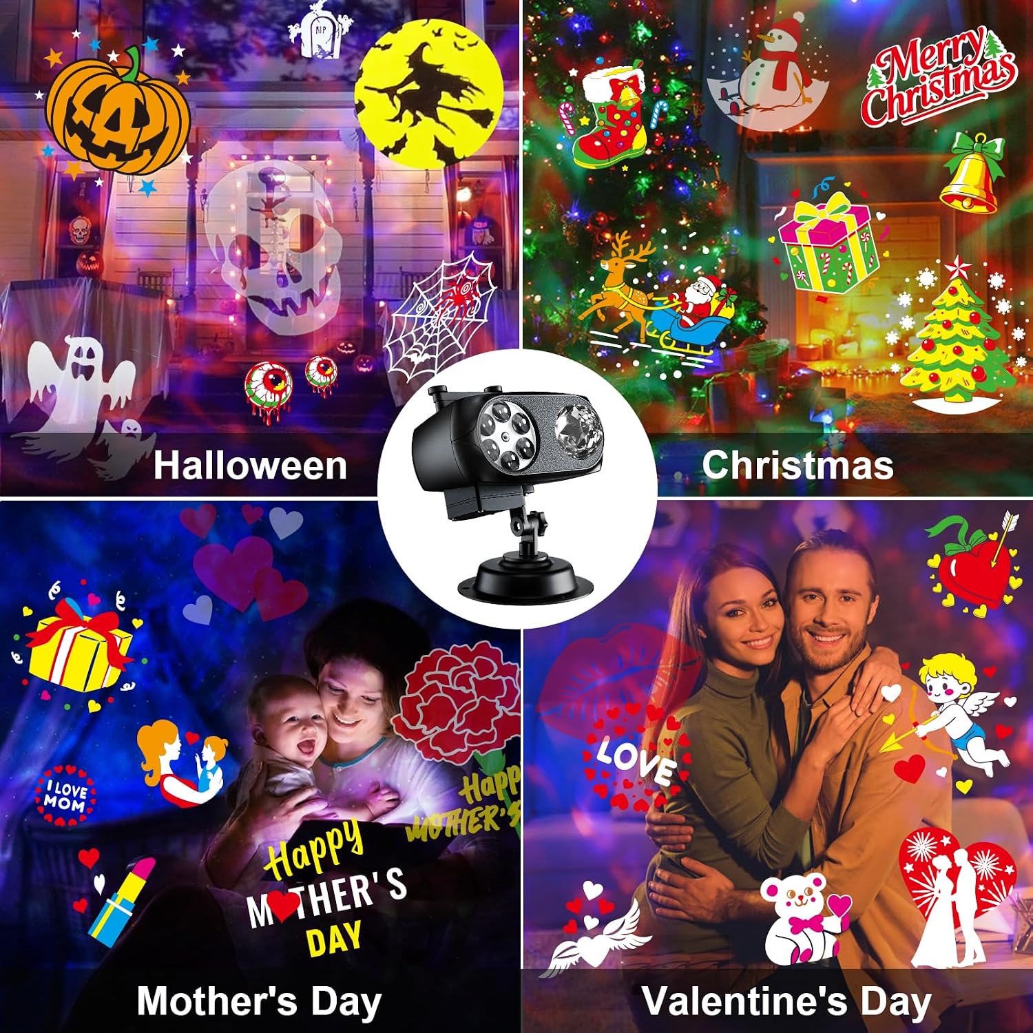 Detalle 2 de FLITI Projector Holiday Light Projector, 8 Patterns, Remote Control