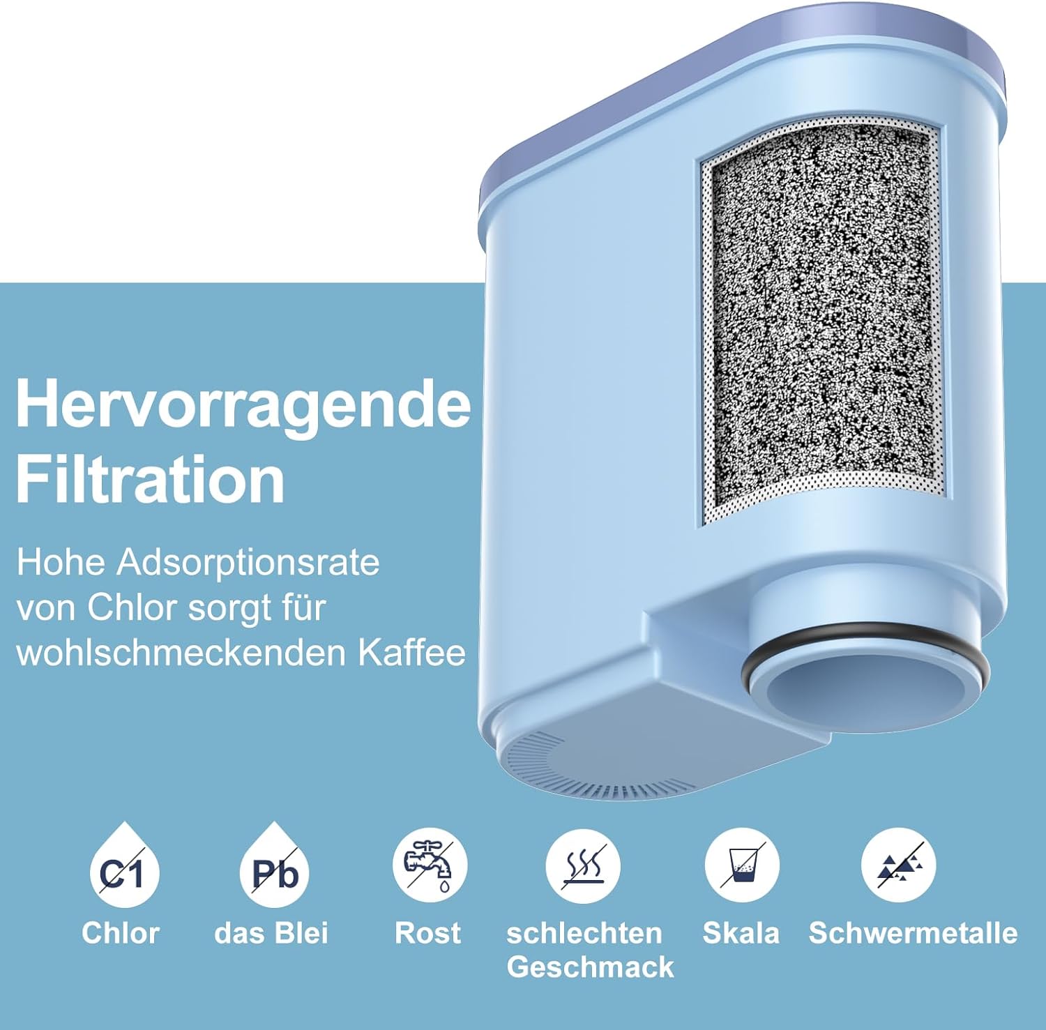 Detalle de ARETHONE Wasserfilter für Philips AquaClean, 4 Stück