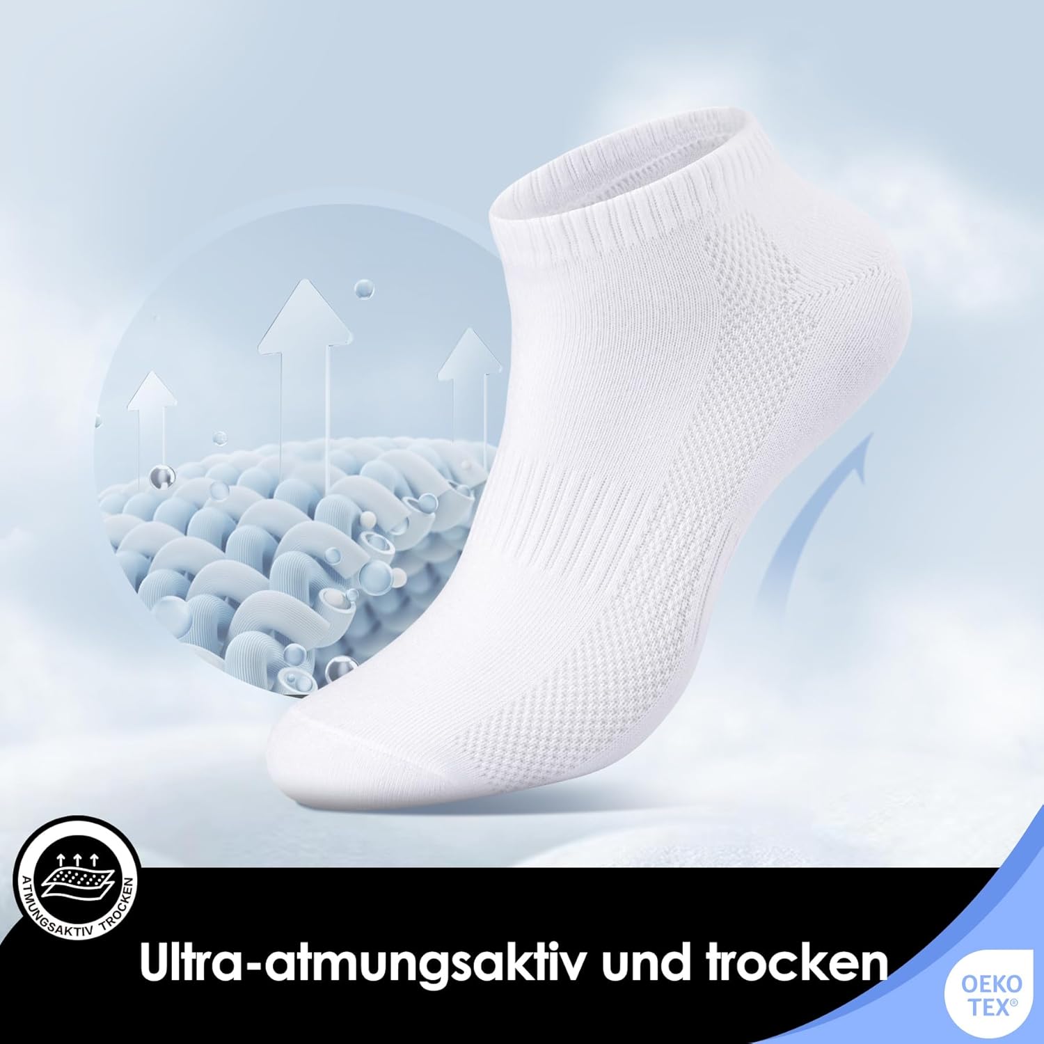 Thumbnail 2 de Falechay Sneaker Socken (10 Paar) – kurze, atmungsaktive Baumwoll-Sportsocken für Herren & Damen, Unisex