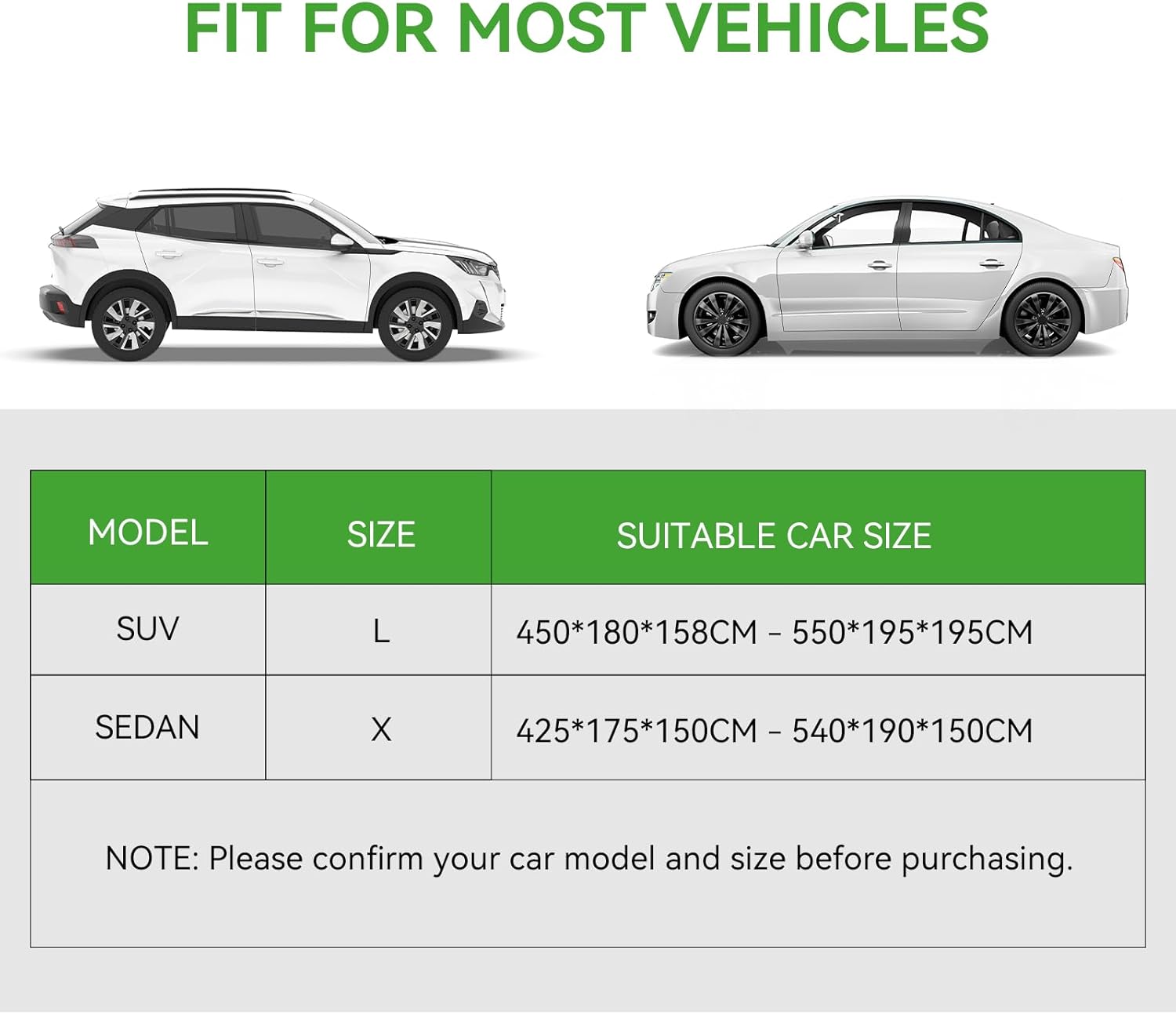 Thumbnail 3 de Half Car Cover Waterproof Ninonly Universal Car Top Cover for SUVs (Up to 4.5–5.5M)