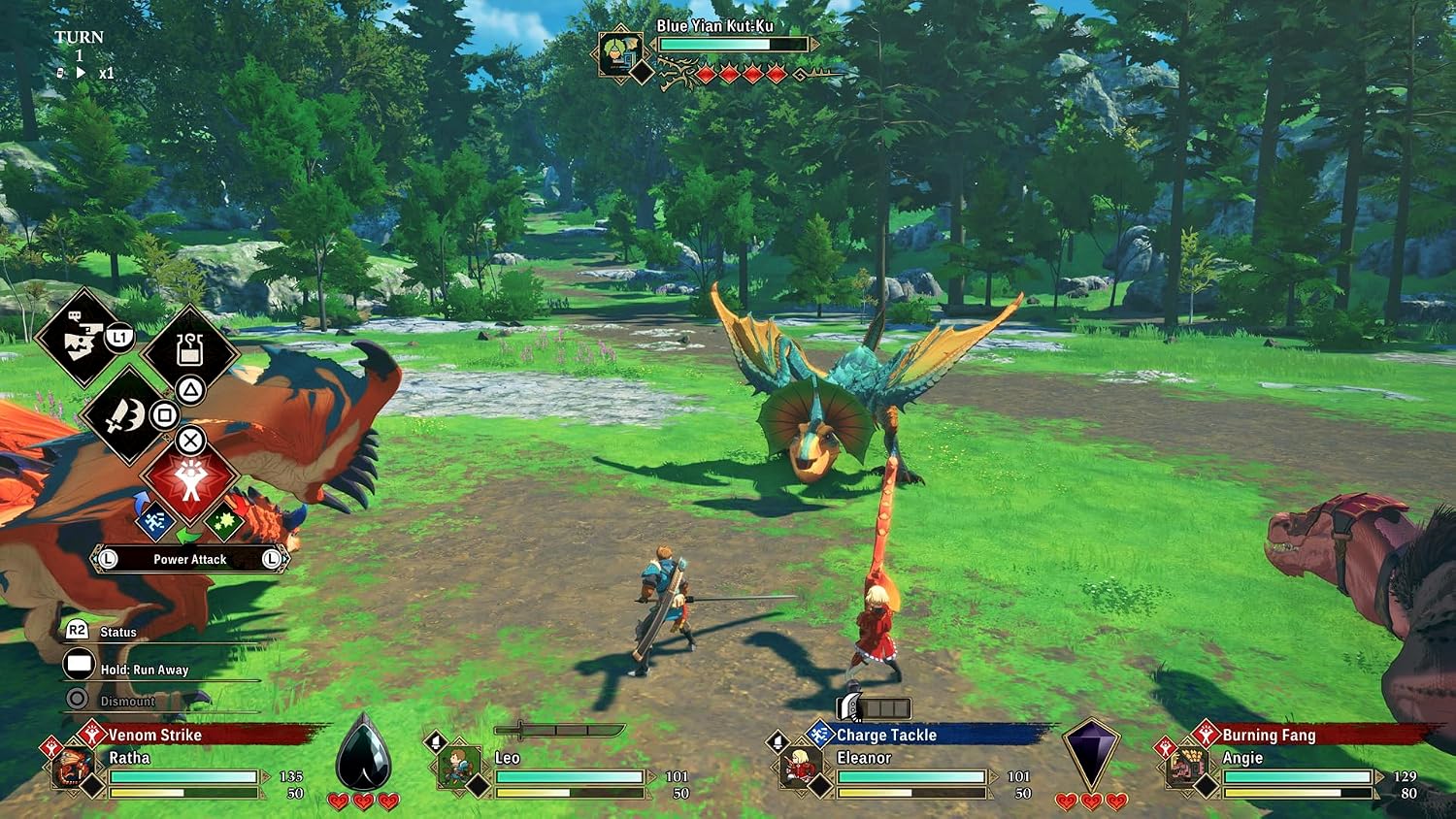 Detalle 2 de Capcom Monster Hunter Stories 3 para Nintendo Switch 2, combates por turnos y exploración 3D