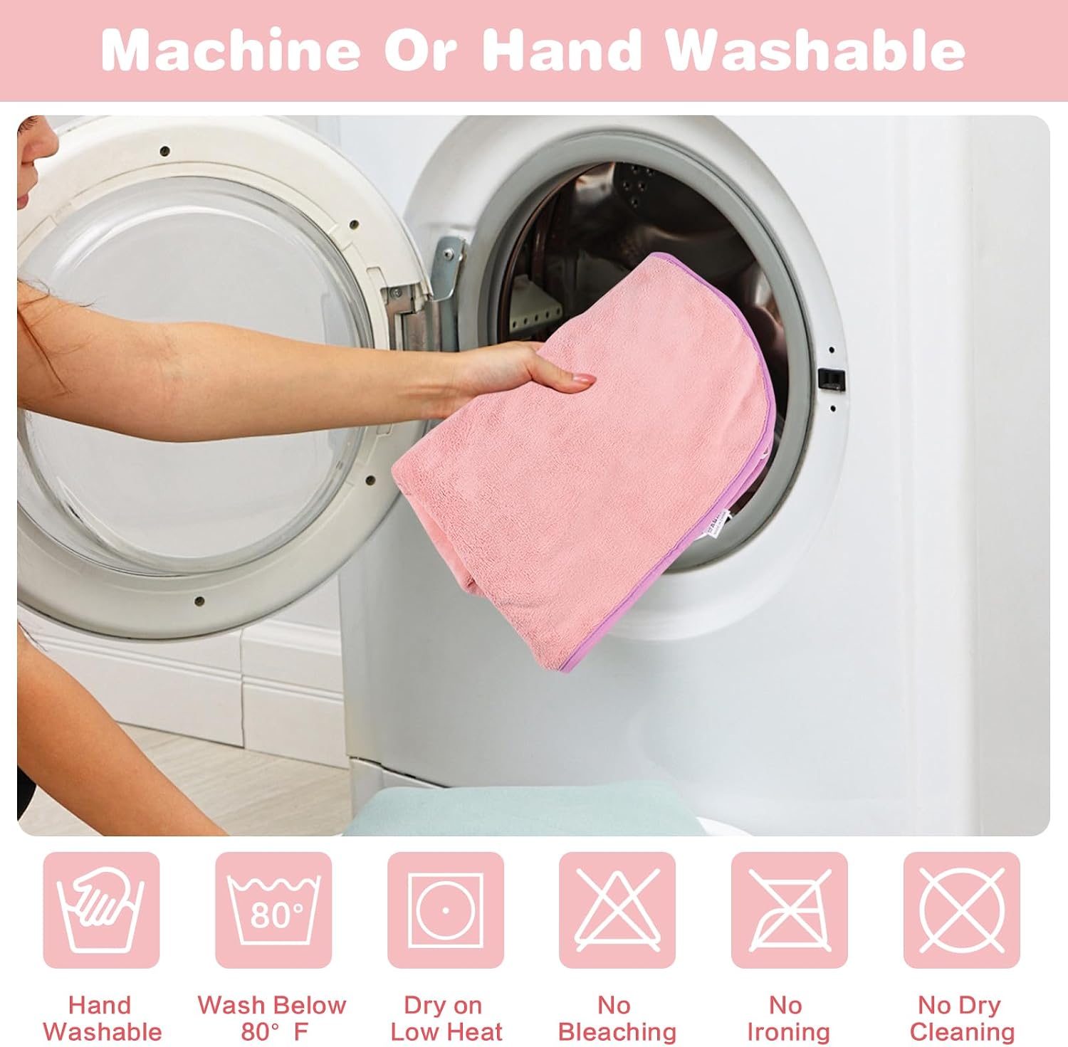 Thumbnail 4 de Fnaobai Pet Bathrobe for Dog & Cat – Absorbent Quick-Dry Hooded Towel in Pink (L)