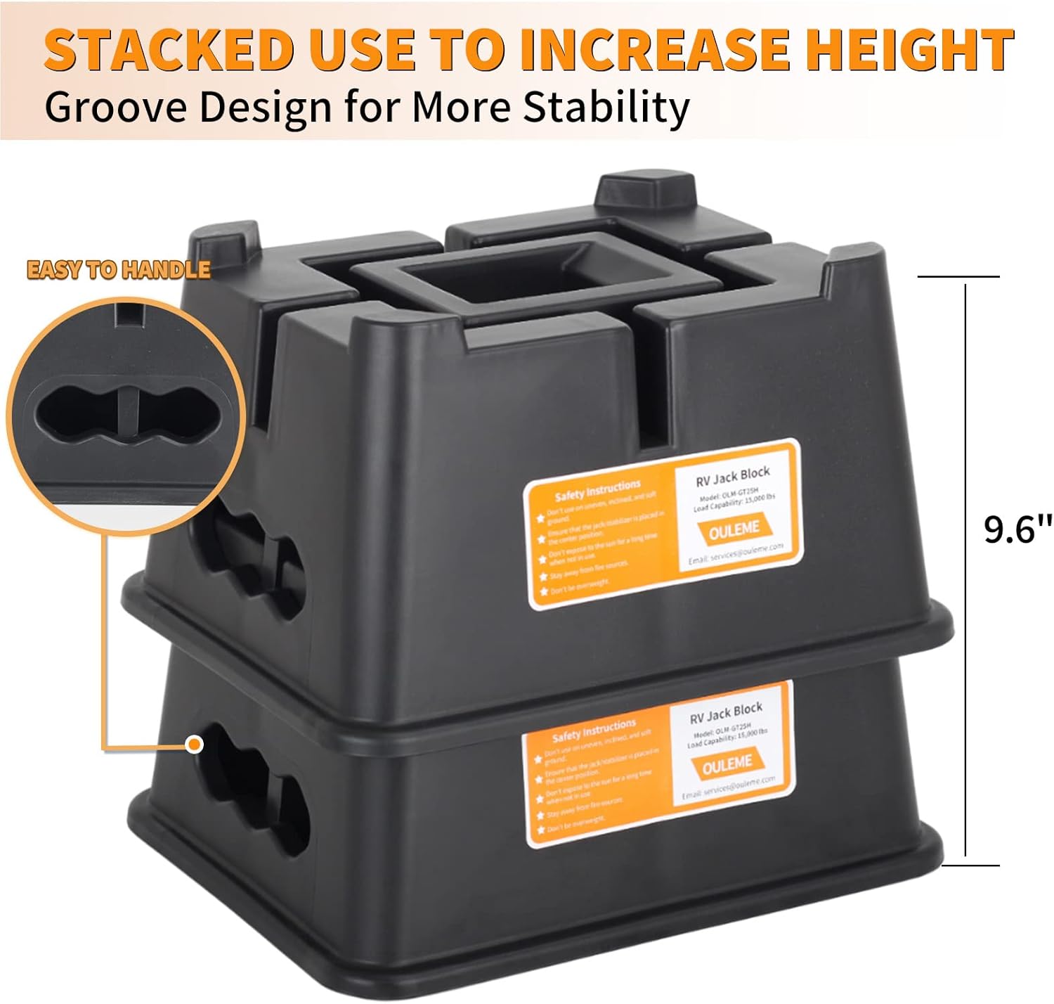 Thumbnail 3 de OULEME Heavy Duty Trailer Jack Block for RV, Camper, 5th Wheel (Supports up to 15,000 lbs)