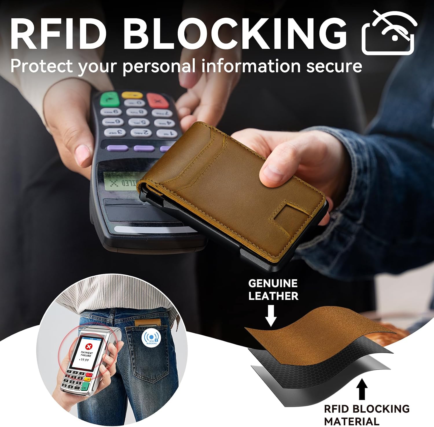 Thumbnail 2 de Genuine Leather RFID Wallet