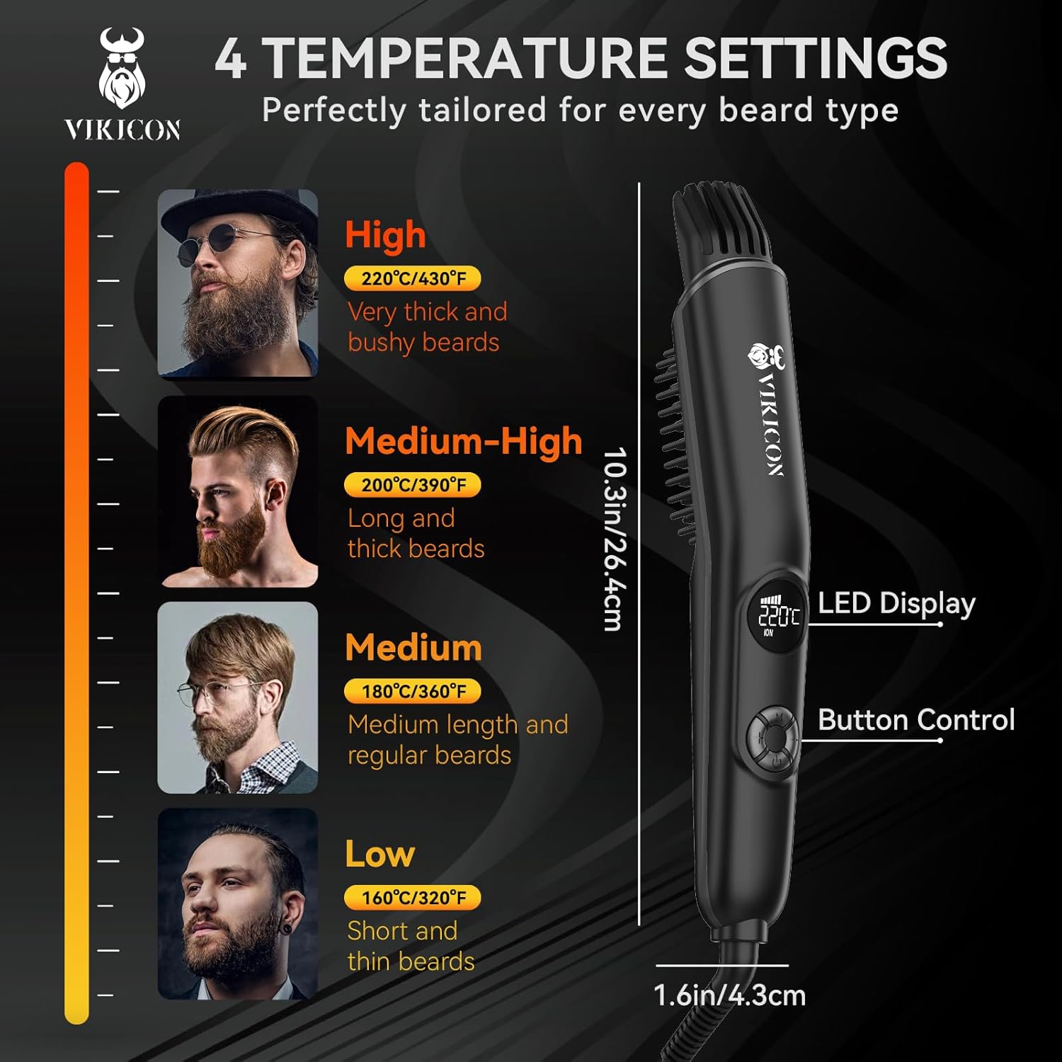 Thumbnail 4 de VIKICON Beard Straighteners Brush 3-in-1