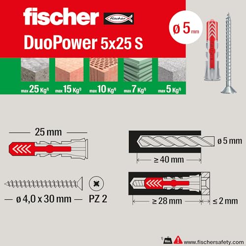 Thumbnail 6 de Fischer PowerBox 180 Tasselli DuoPower con Viti e Ganci – 360 pezzi