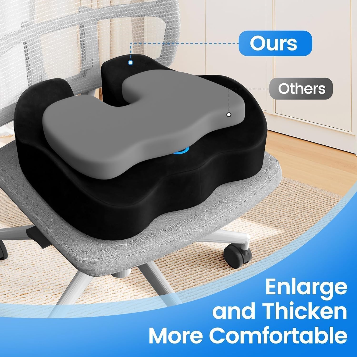 Detalle de SofterCharm Memory Foam Seat Cushion Large