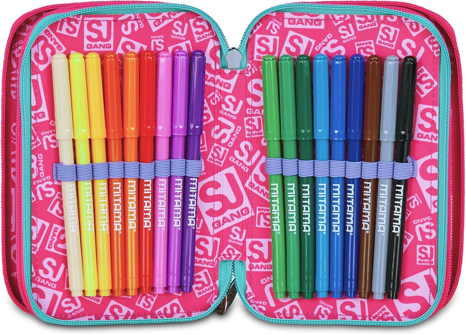 Thumbnail 3 de SJ GANG STYLE JAM GANG Trousse Scolaire 3 Zip – Rose, Triple Compartiment et Ensemble complet pour l’école primaire