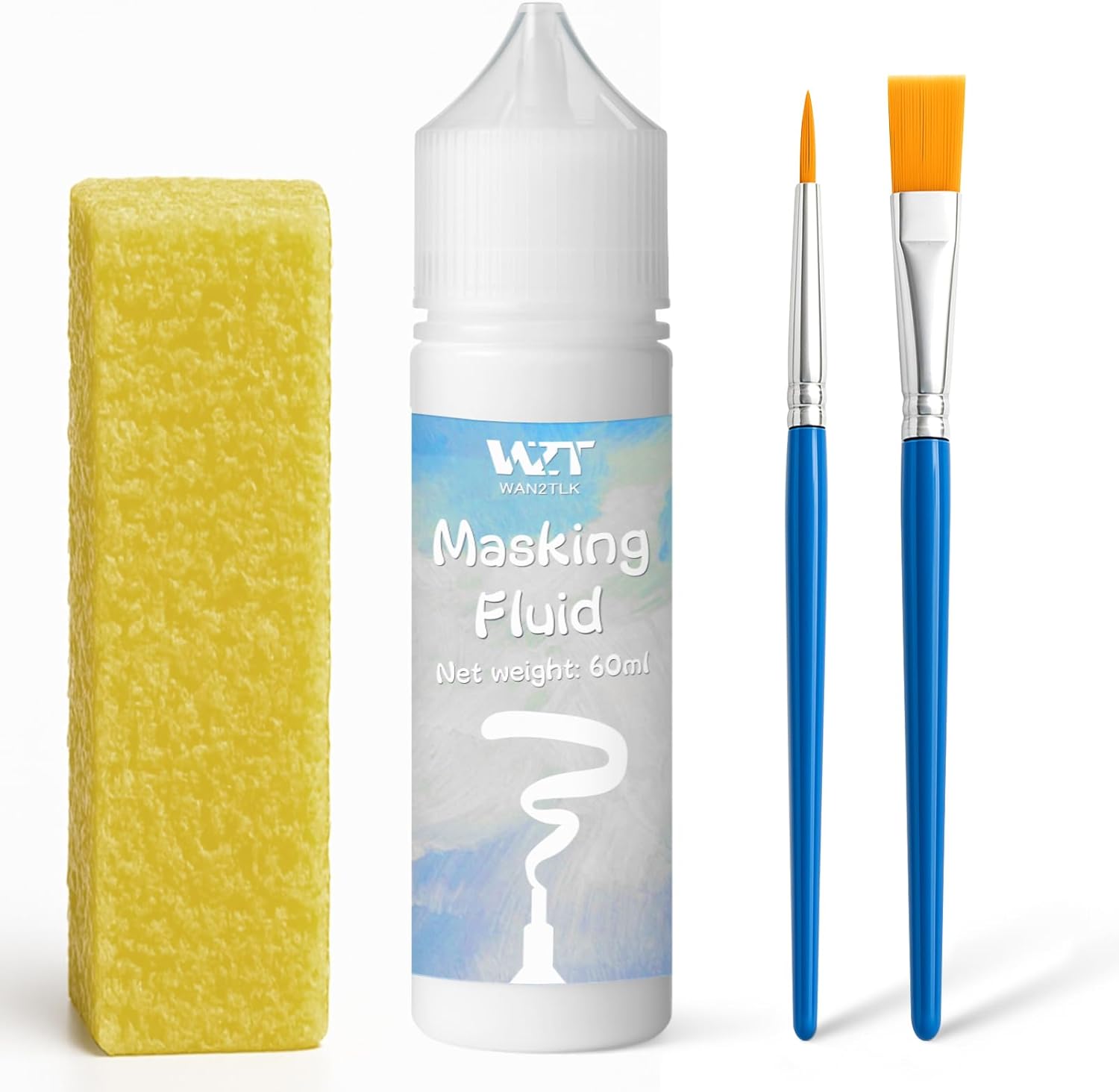 Thumbnail 6 de WAN2TLK Masking Fluid for Watercolour Painting 60ml – Red with Pen-Style Applicator, Includes Brush and Eraser