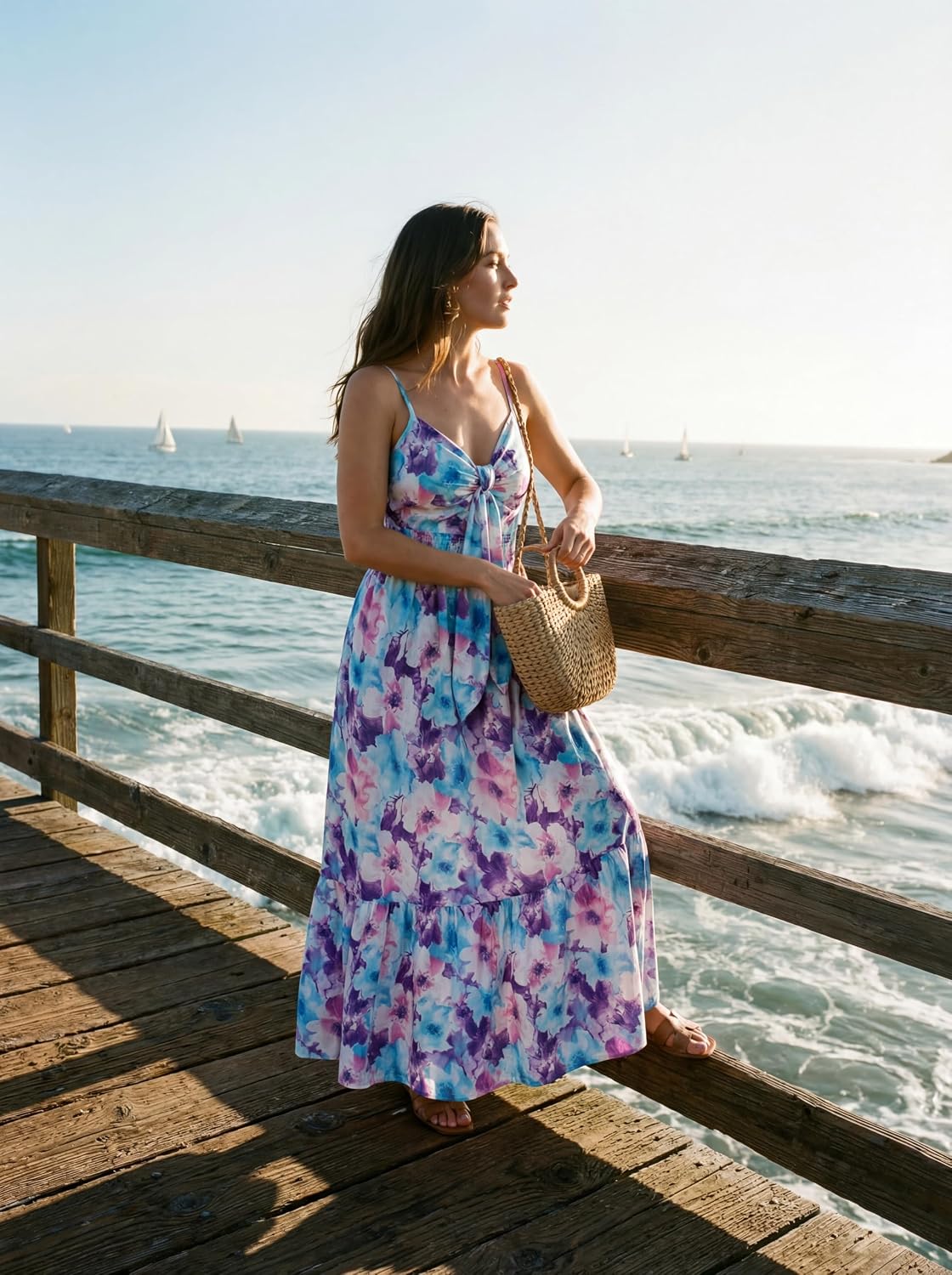 Thumbnail 1 de GRACE KARIN Women's Summer Floral Maxi Dress: Boho Beach Maxi with Pocket