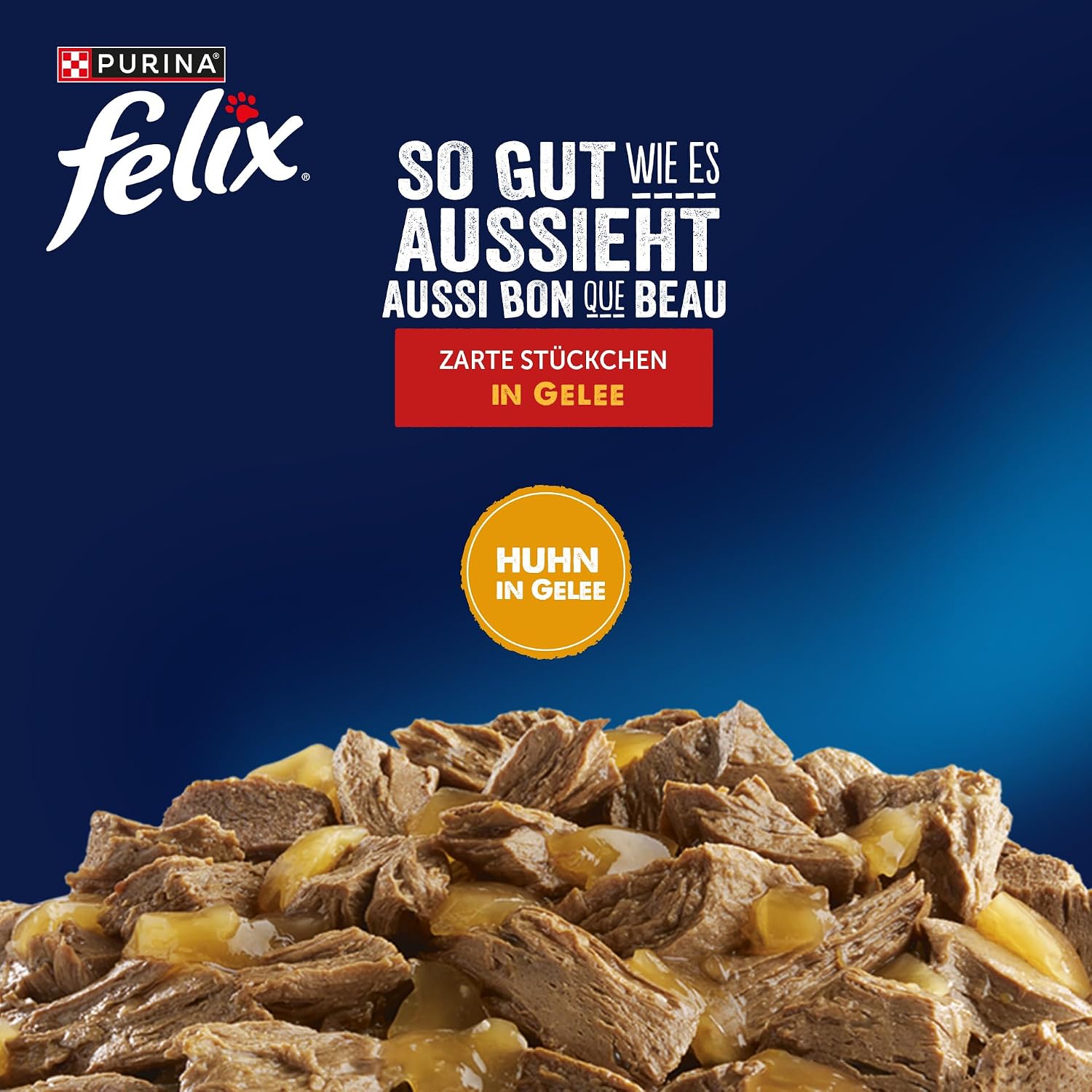 Detalle de Felix So gut wie es aussieht Nassfutter mit Hühnchen in Gelee – 26x85 g