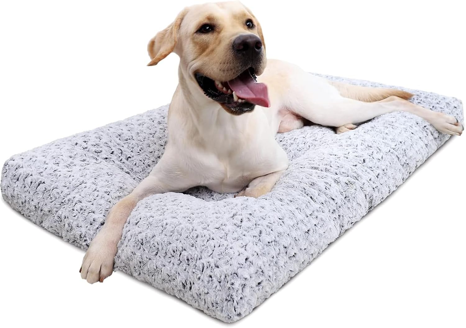 Detalle de KSIIA GD005 Plush Dog Crate Bed, 35 x 23-Inch Washable Gray Mat