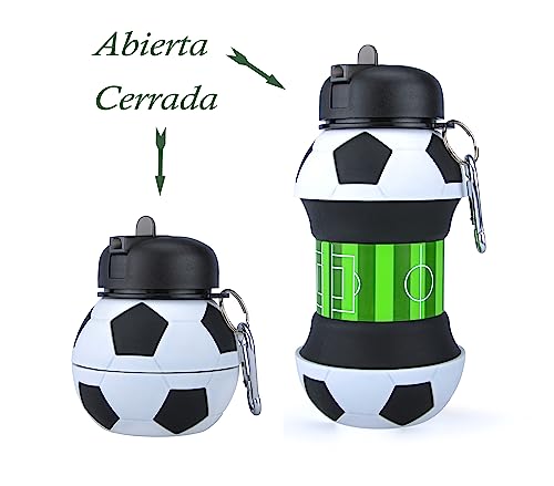 Thumbnail 1 de YverLand botella de agua plegable infantil tipo balón (sin BPA) para camping y regalos de fútbol